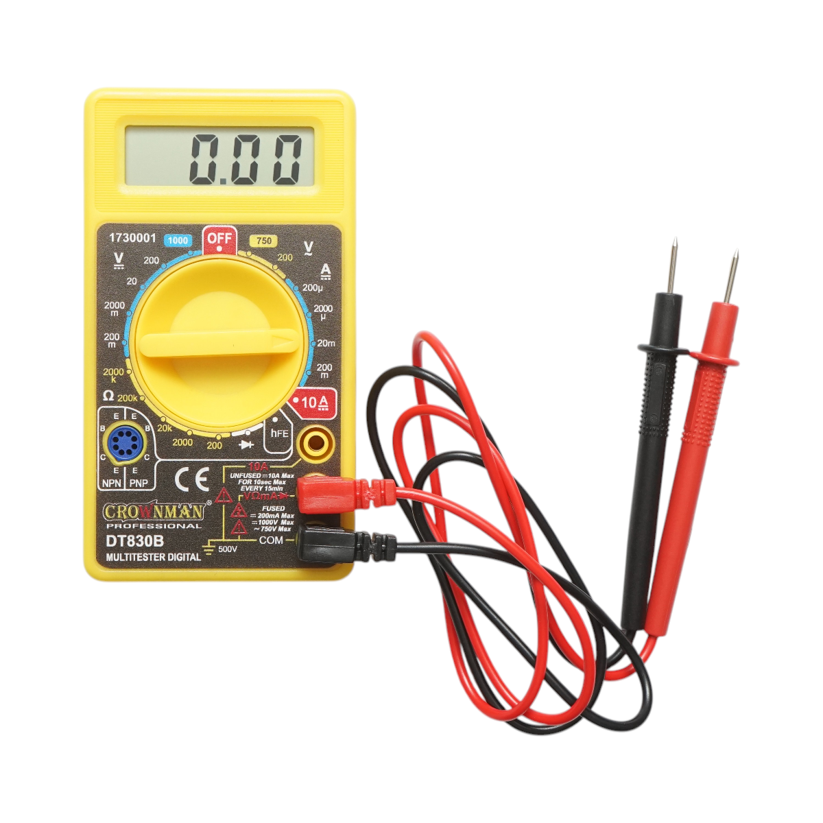 Multimetru digital universal, 6 functii masurare AC/DC 1000V 10A Crownman