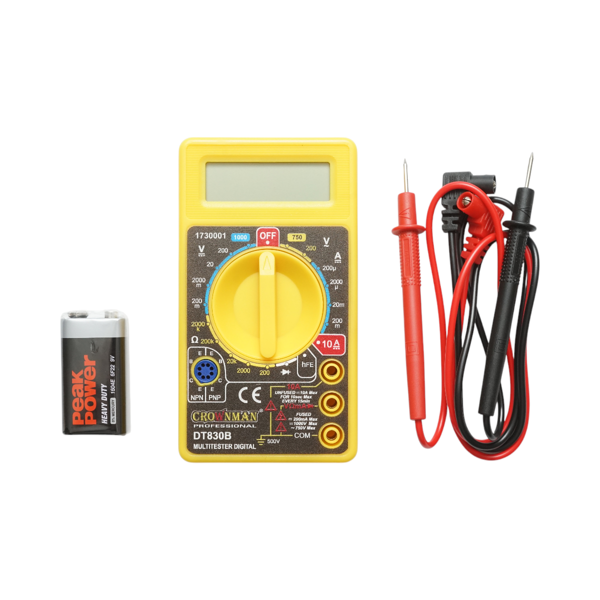 Multimetru digital universal, 6 functii masurare AC/DC 1000V 10A Crownman - imagine 2