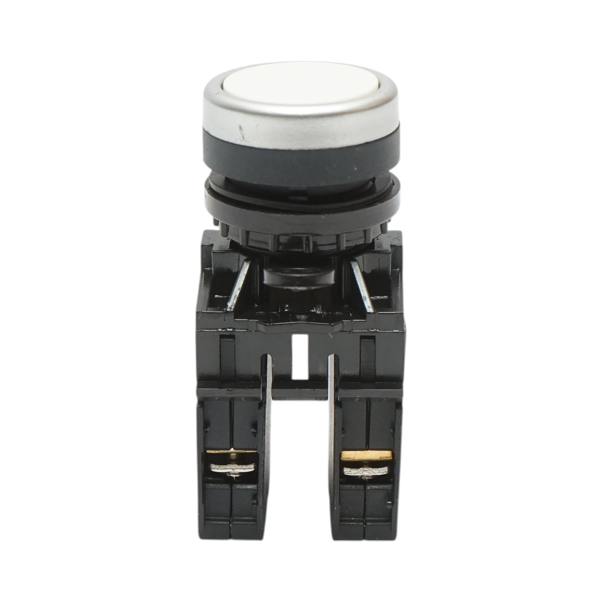 Buton comanda cu revenire alb 1NO+1NC, 10A/600V AC, 1A/250V DC LA42 Breckner Germany - imagine 2