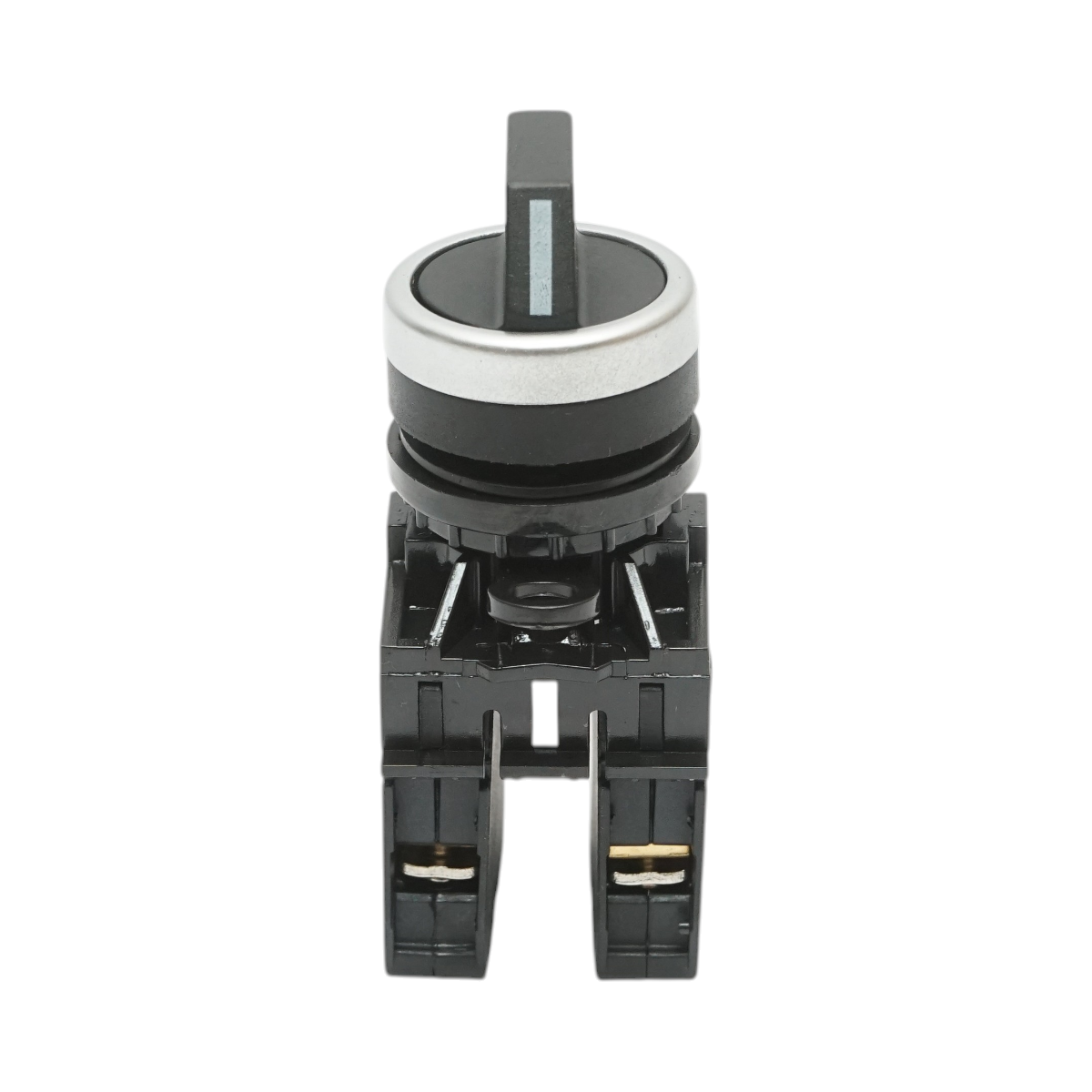 Buton selector negru cu 2 pozitii 1NO+1NC, 10A/600V AC, 1A/250V DC LA42 Breckner Germany - imagine 2