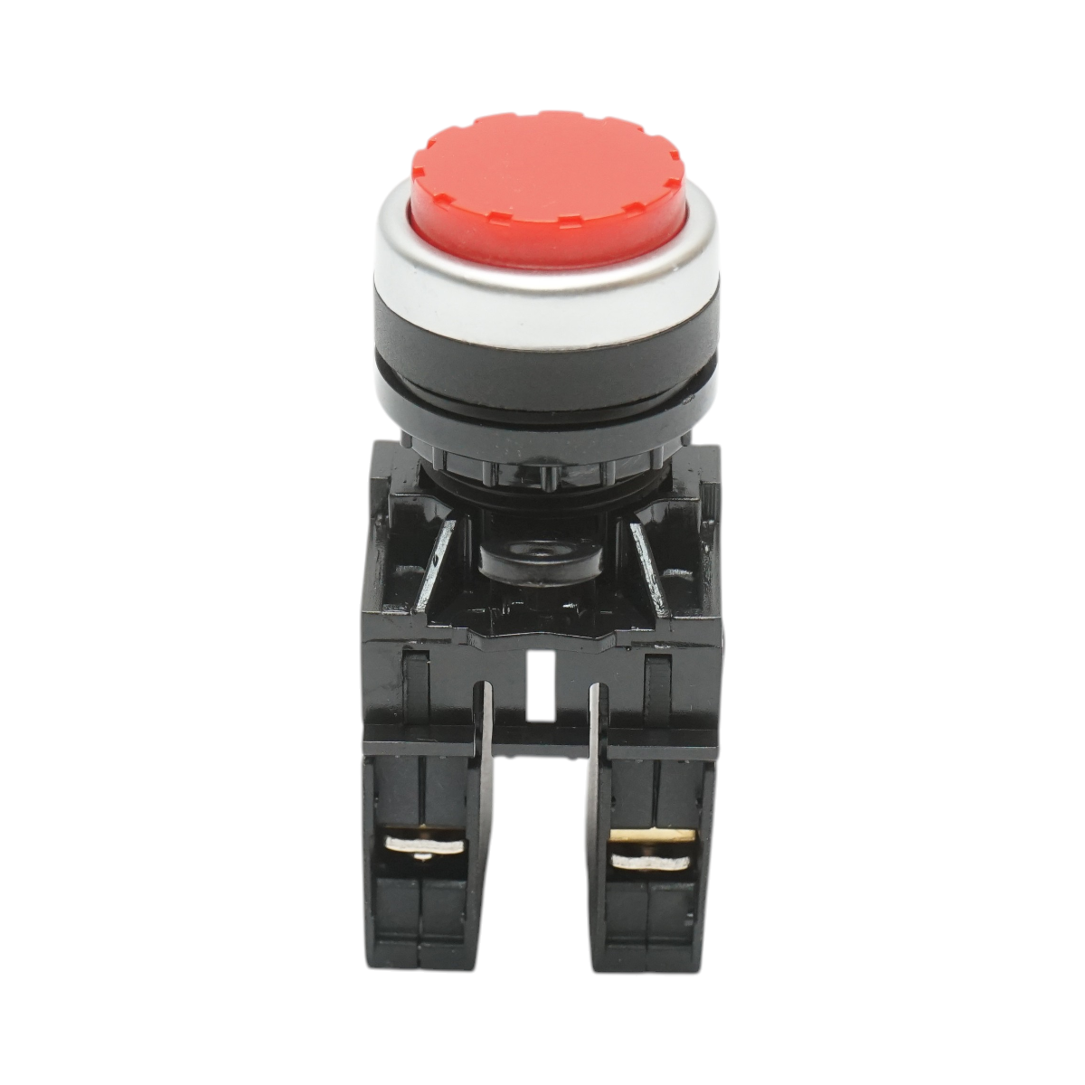 Buton comanda convex cu revenire rosu 1NO+1NC, 10A/600V AC, 1A/250V DC LA42 Breckner Germany - imagine 2