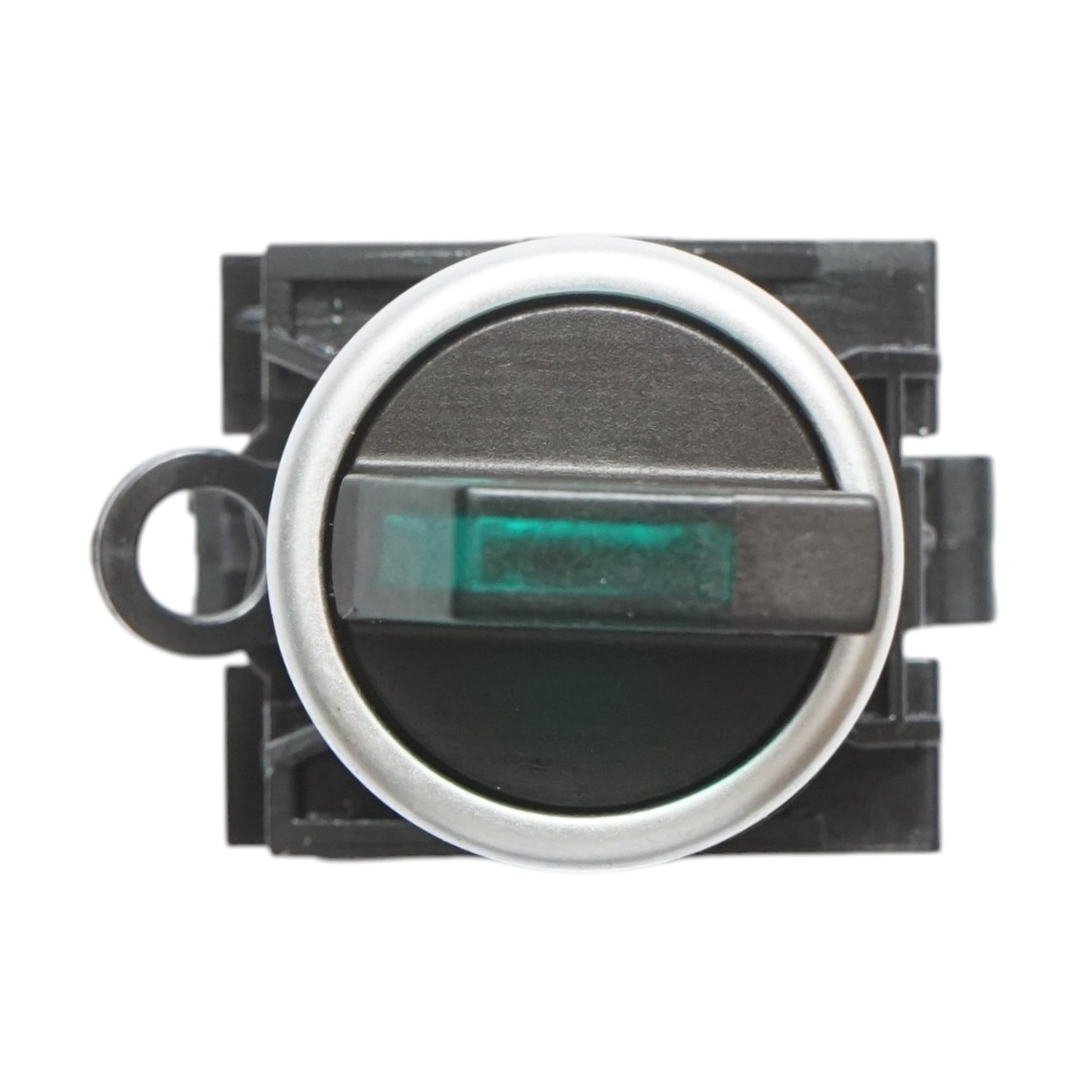 Buton selector iluminat 220V AC LED verde cu 3 pozitii 2NO, 10A/600V AC, 1A/250V DC LA42 Breckner Germany - imagine 3
