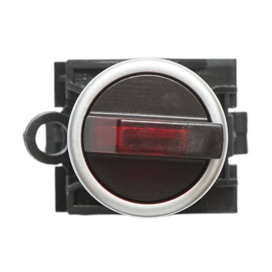 Buton selector iluminat 220V AC LED rosu cu 3 pozitii 2NO, 10A/600V AC, 1A/250V DC LA42 Breckner Germany - imagine 3