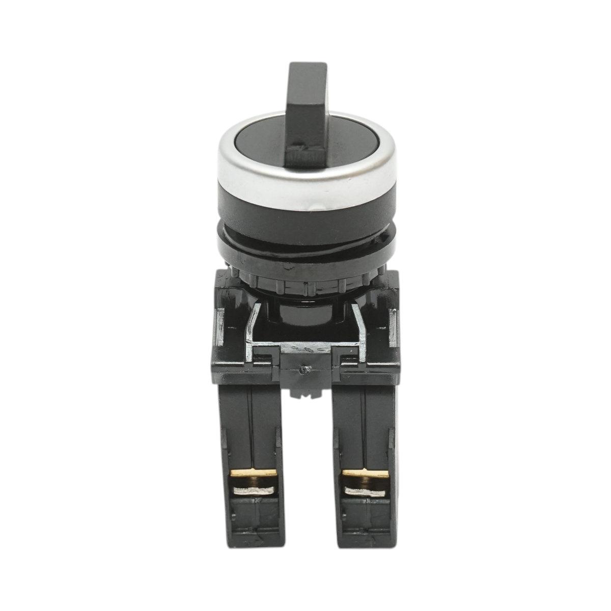 Buton selector negru cu 3 pozitii 2NO, 10A/600V AC, 1A/250V DC LA42 Breckner Germany - imagine 2