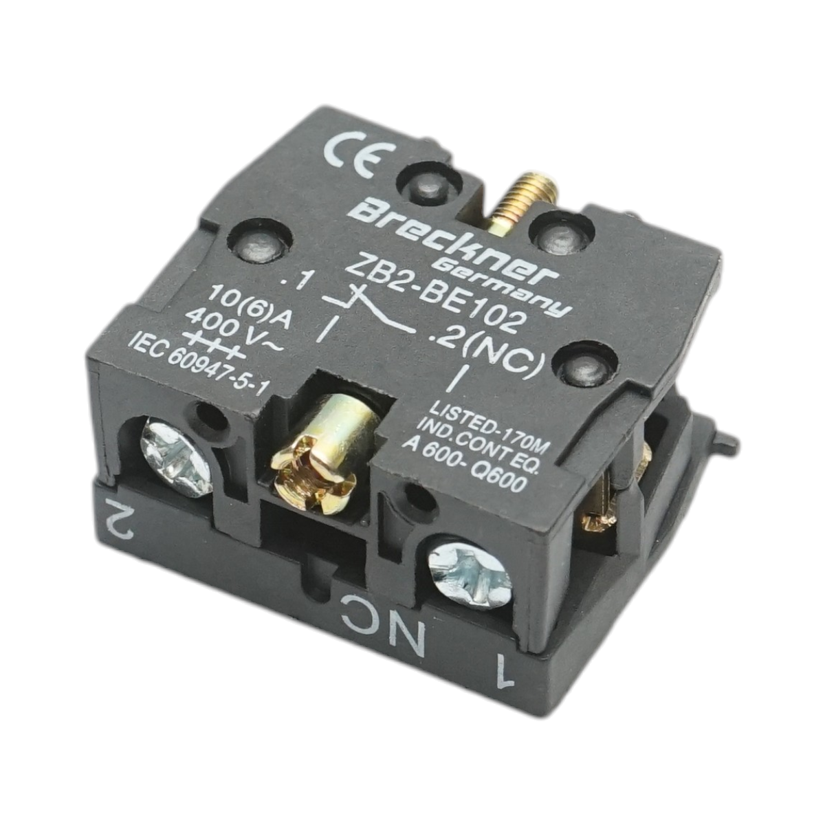 Bloc contact auxiliar 1NC, 400V/10A 22mm LAY5 Breckner Germany - imagine 2