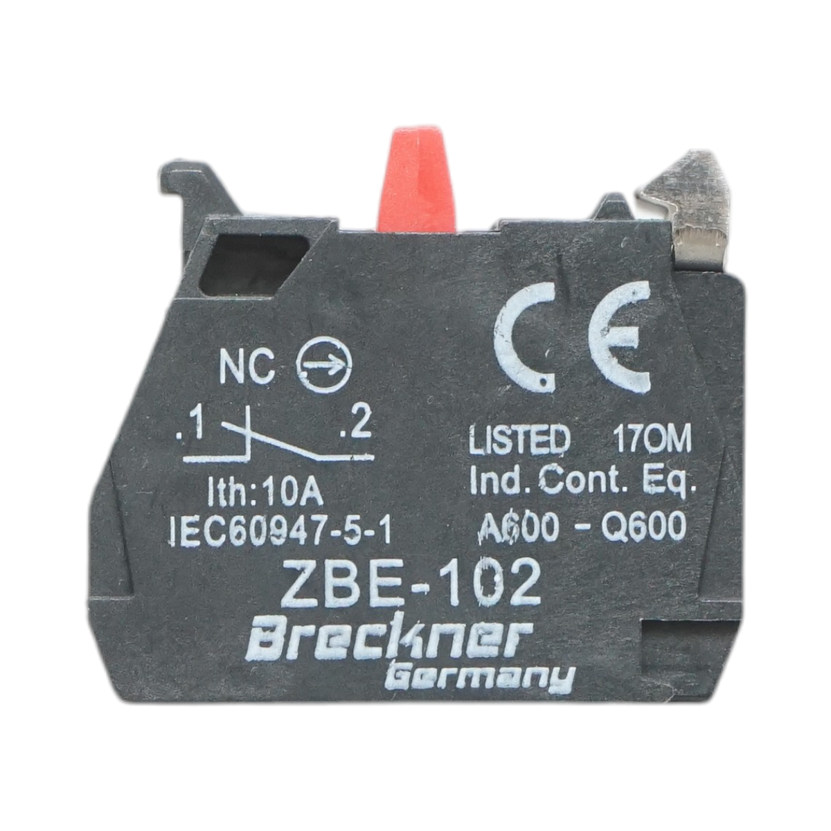 Bloc contact auxiliar 1NC, 24V/10A 22mm LAY5 Breckner Germany