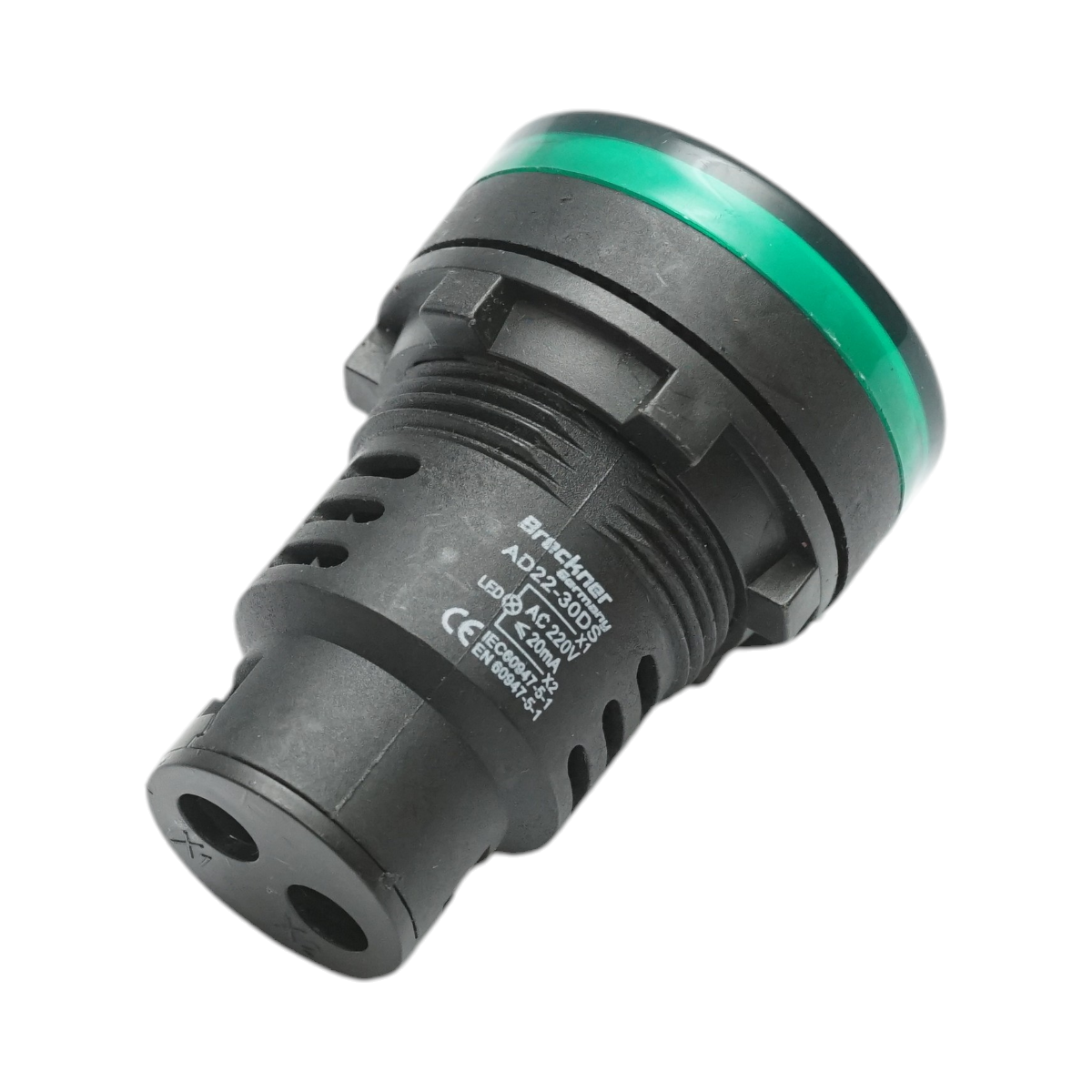 Indicator semnalizare LED verde 220V AC 30mm Breckner Germany - imagine 3