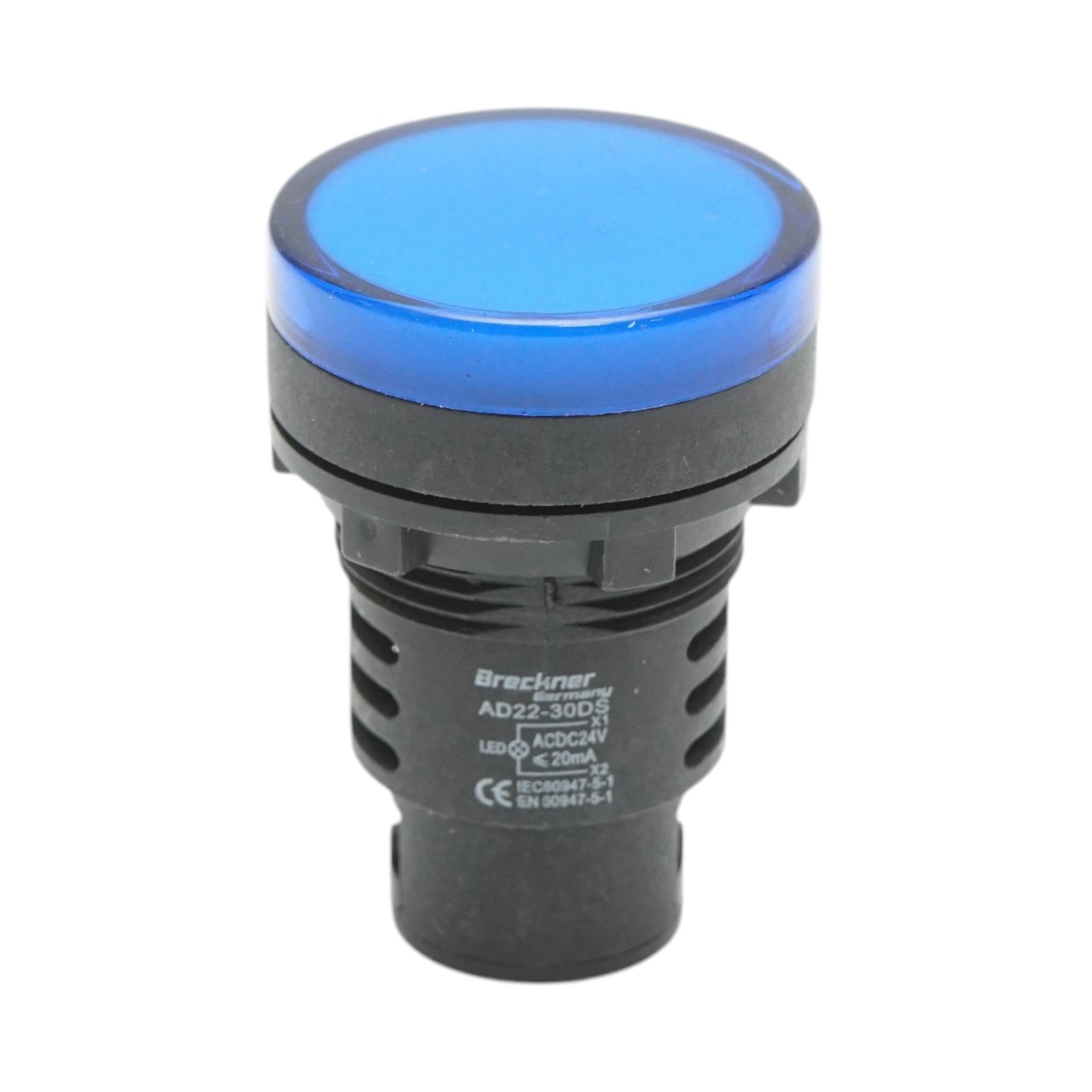 Indicator semnalizare LED albastru 24V AC/DC 30mm Breckner Germany