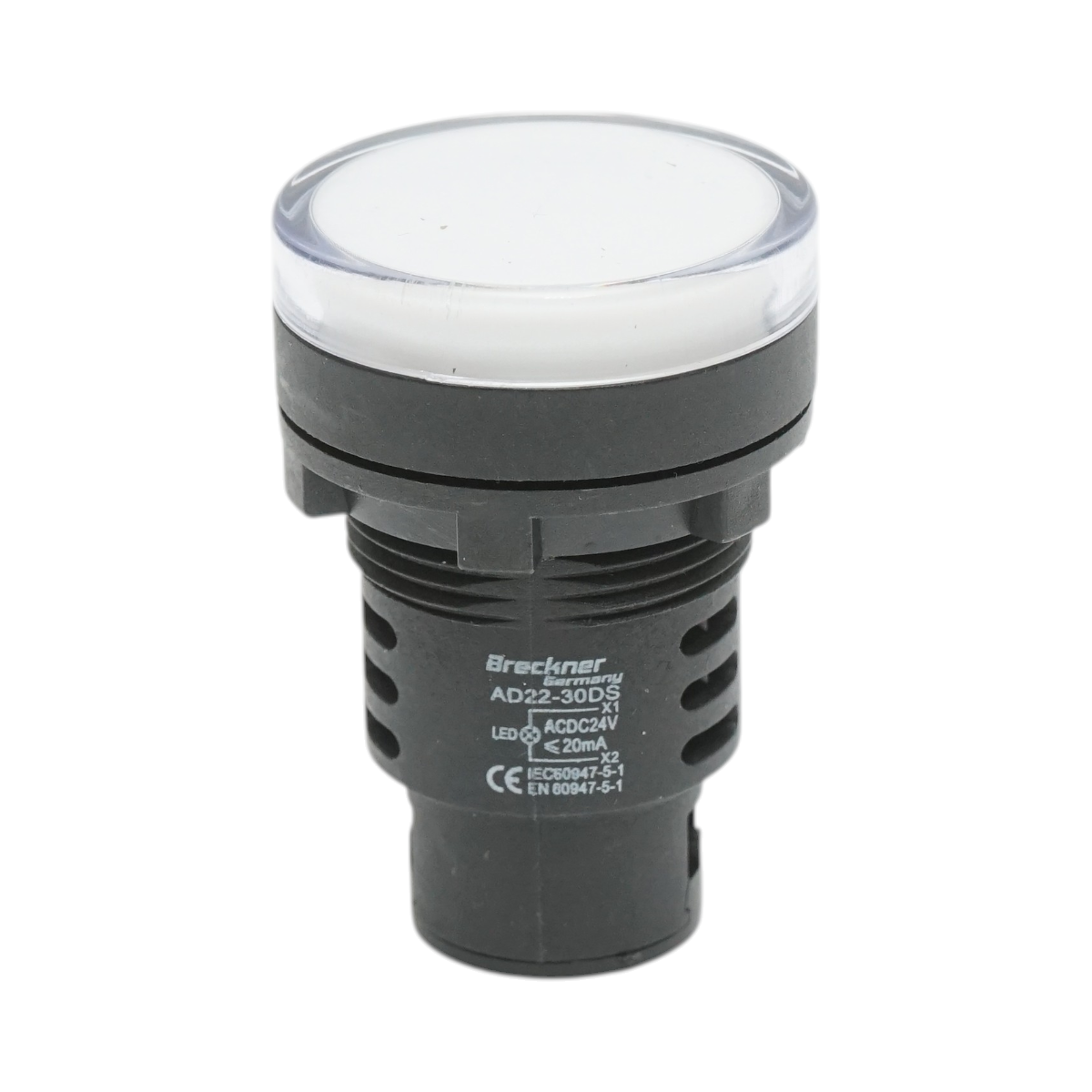 Indicator semnalizare LED alb 24V AC/DC 30mm Breckner Germany