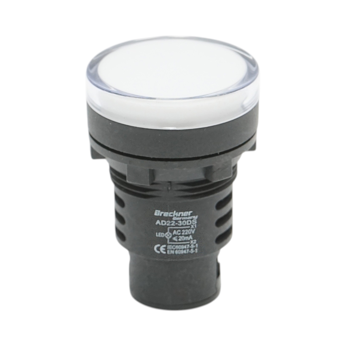 Indicator semnalizare LED alb 220V AC 30mm Breckner Germany