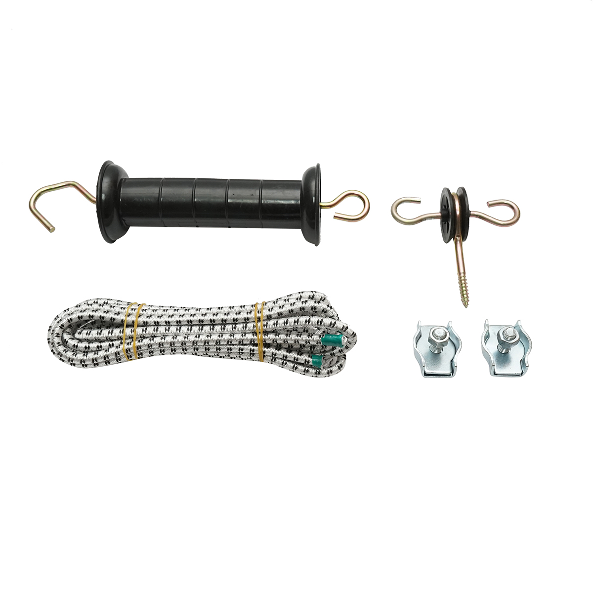 Set maner poarta cu fir elastic, conectori, izolator ancorare dubla gard electric Breckner Germany