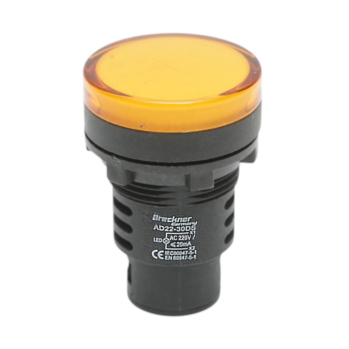 Indicator semnalizare LED galben 220V AC 30mm Breckner Germany