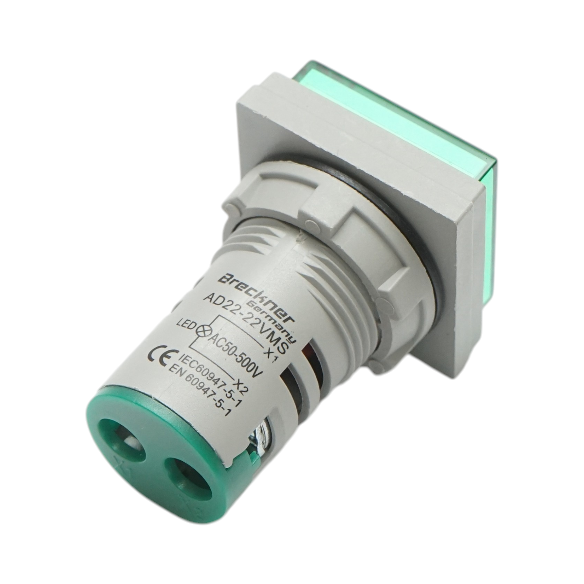 Indicator digital voltmetru LED verde 50-500V AC Ø 22mm Breckner Germany - imagine 3