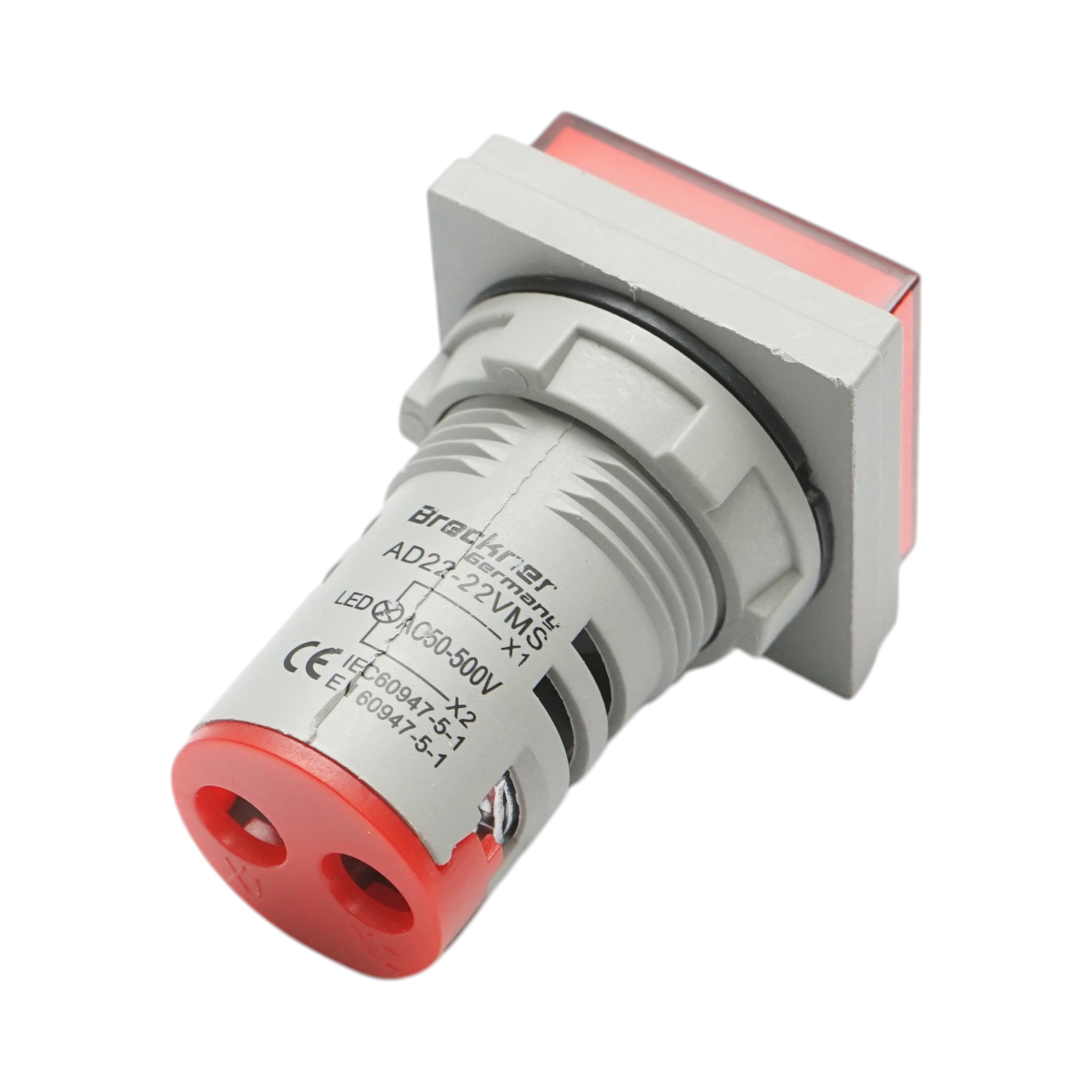 Indicator digital voltmetru LED rosu 50-500V AC Ø 22mm Breckner Germany - imagine 3