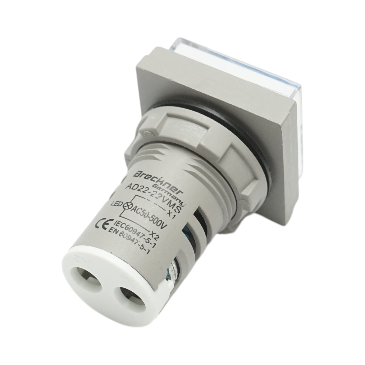 Indicator digital voltmetru LED alb 50-500V AC Ø 22mm Breckner Germany - imagine 3