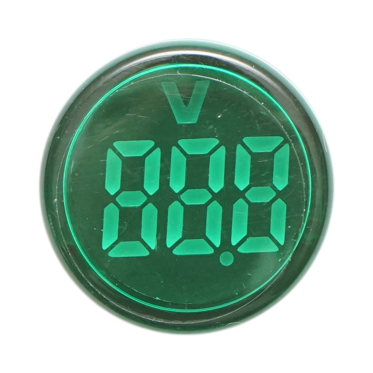 Indicator digital ampermetru LED verde 50-500V AC Ø 22mm Breckner Germany - imagine 2