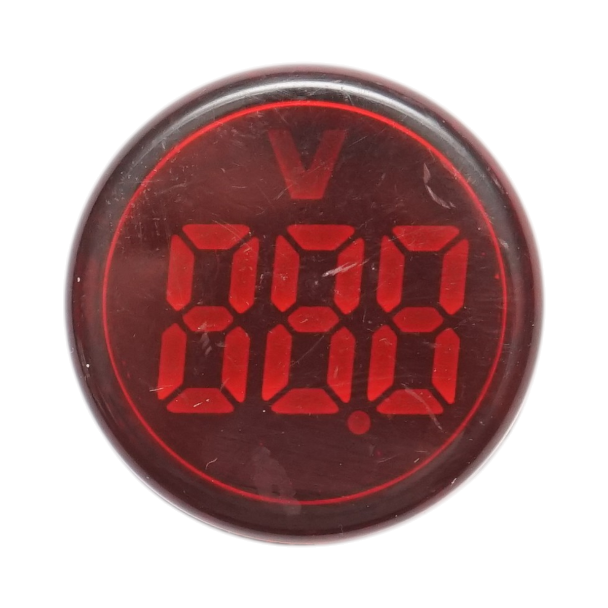 Indicator digital ampermetru LED rosu 50-500V AC Ø 22mm Breckner Germany - imagine 2