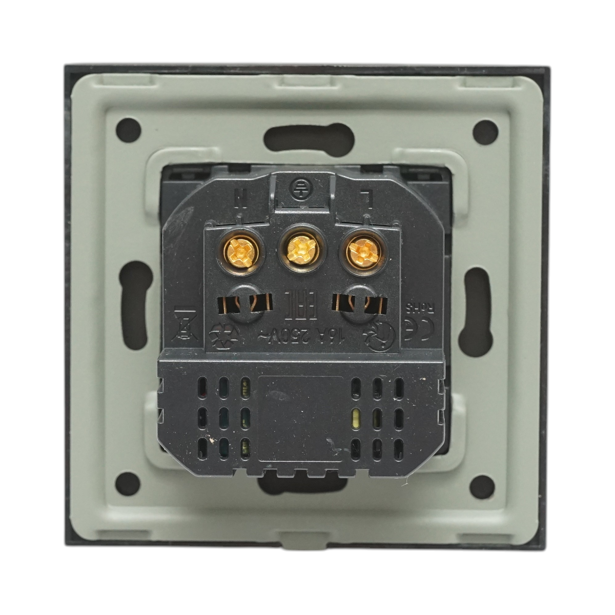 Priza schuko neagra 220V, 16A, 2xUSB A+C 20W incarcare rapida, rama sticla 86x86x34mm - imagine 4