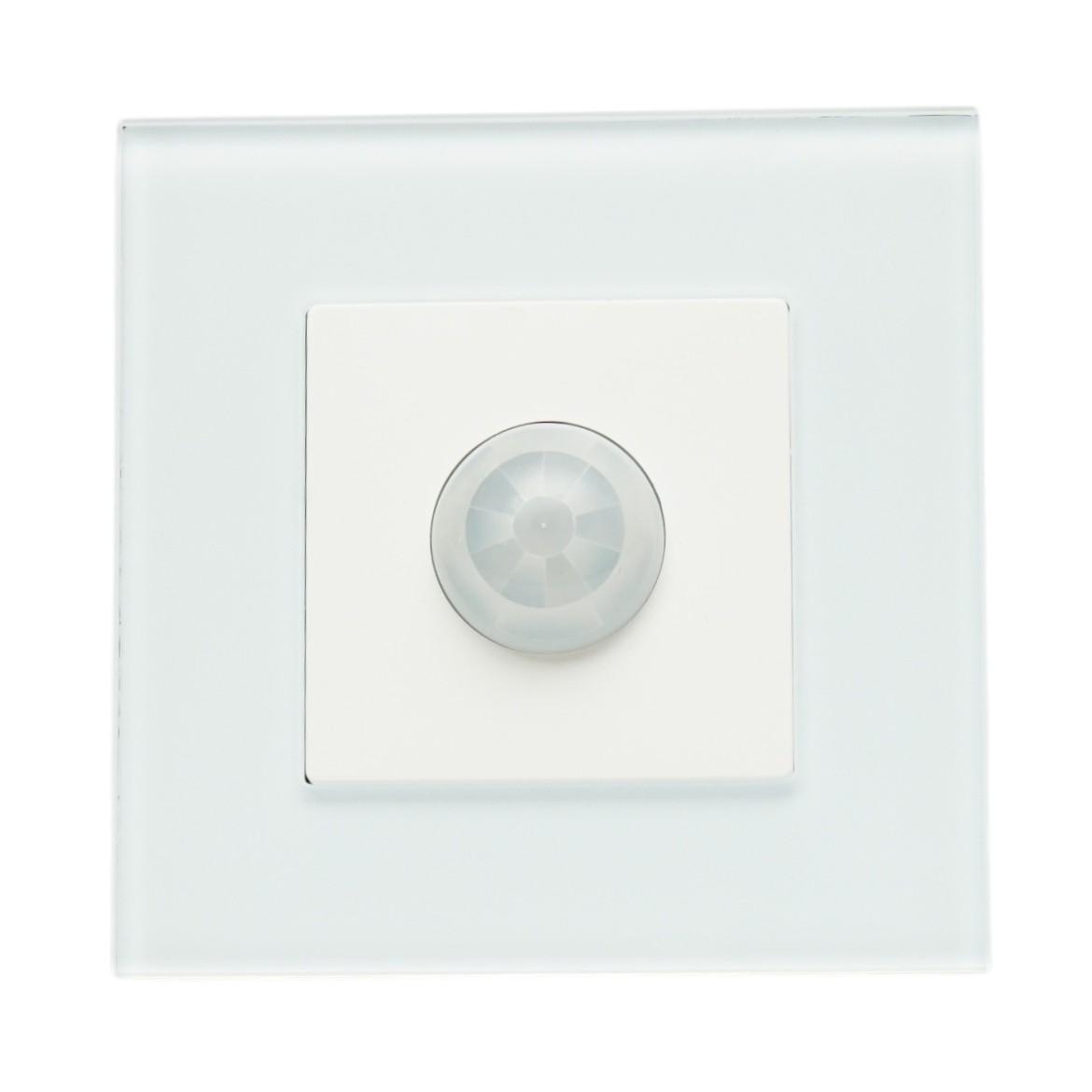 Intrerupator senzor miscare PIR alb 220V, rama sticla 86x86x34mm - imagine 2