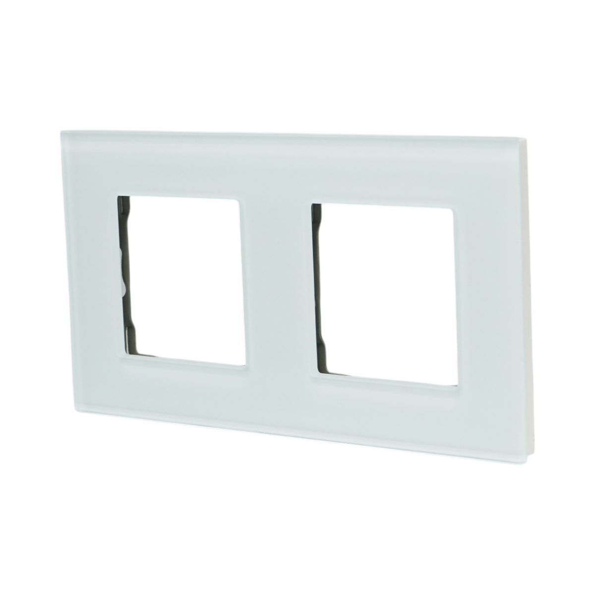 Rama dubla sticla alba priza si intrerupator 157x86mm - imagine 3