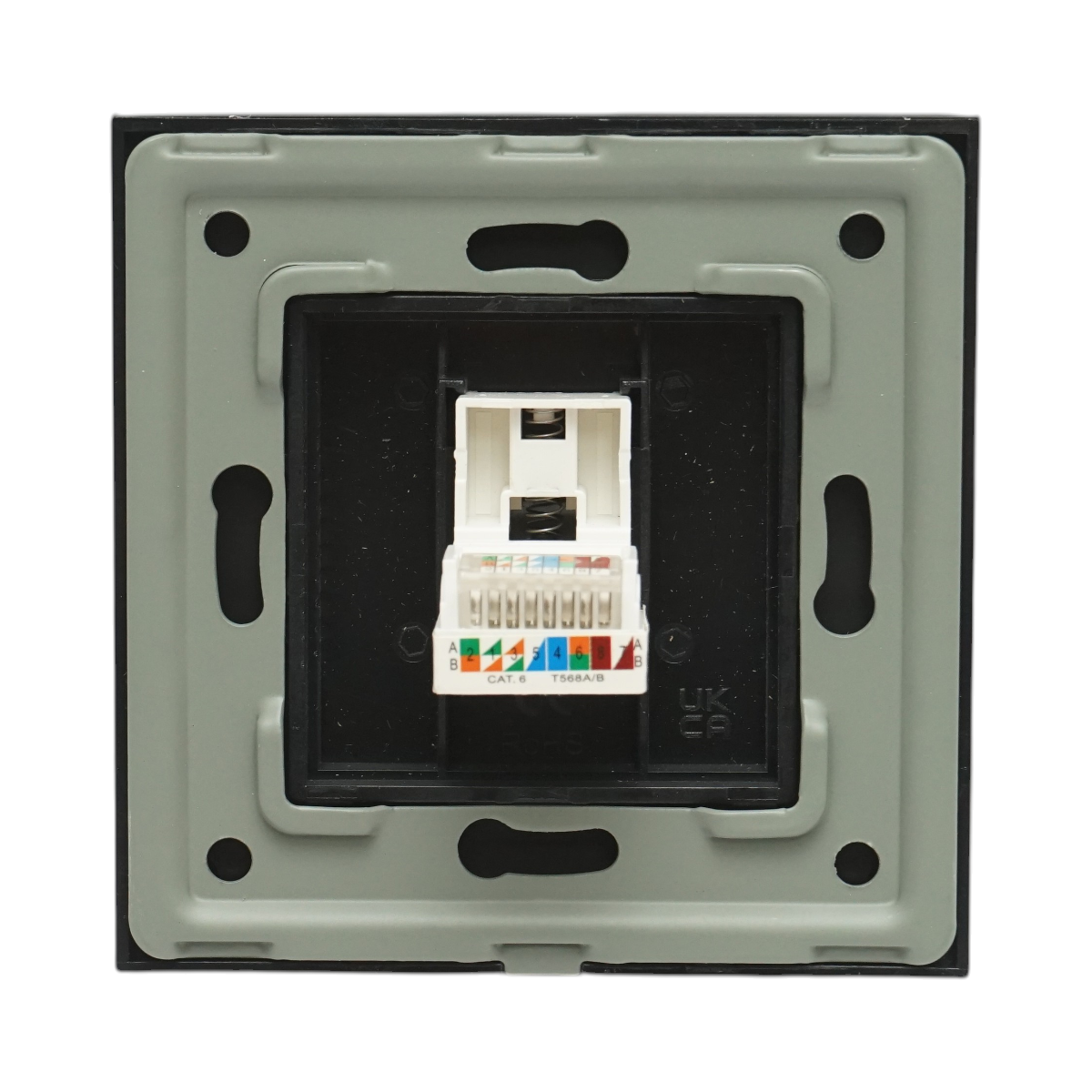 Priza internet CAT6 RJ45 neagra cu rama din sticla 86x86mm - imagine 4