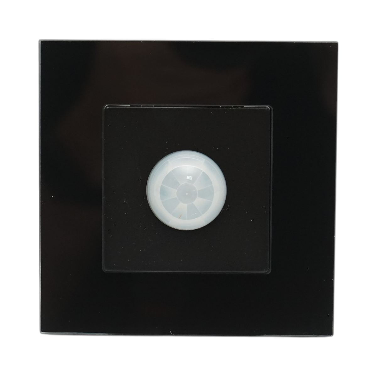 Intrerupator senzor miscare PIR negru 220V, rama sticla 86x86x34mm - imagine 2