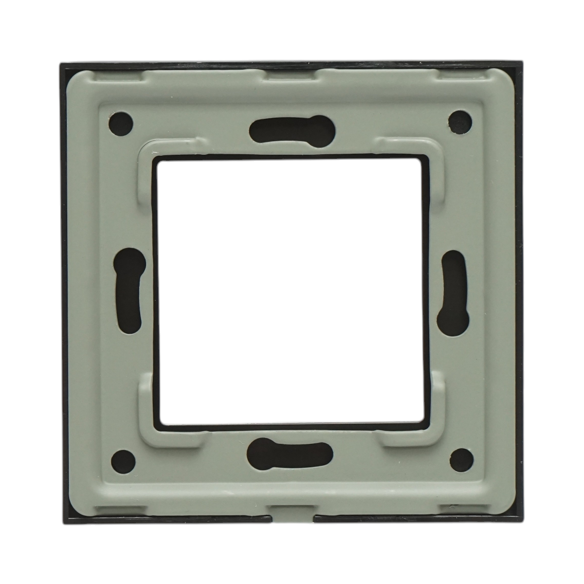 Rama simpla sticla neagra priza si intrerupator 86x86x10mm - imagine 2