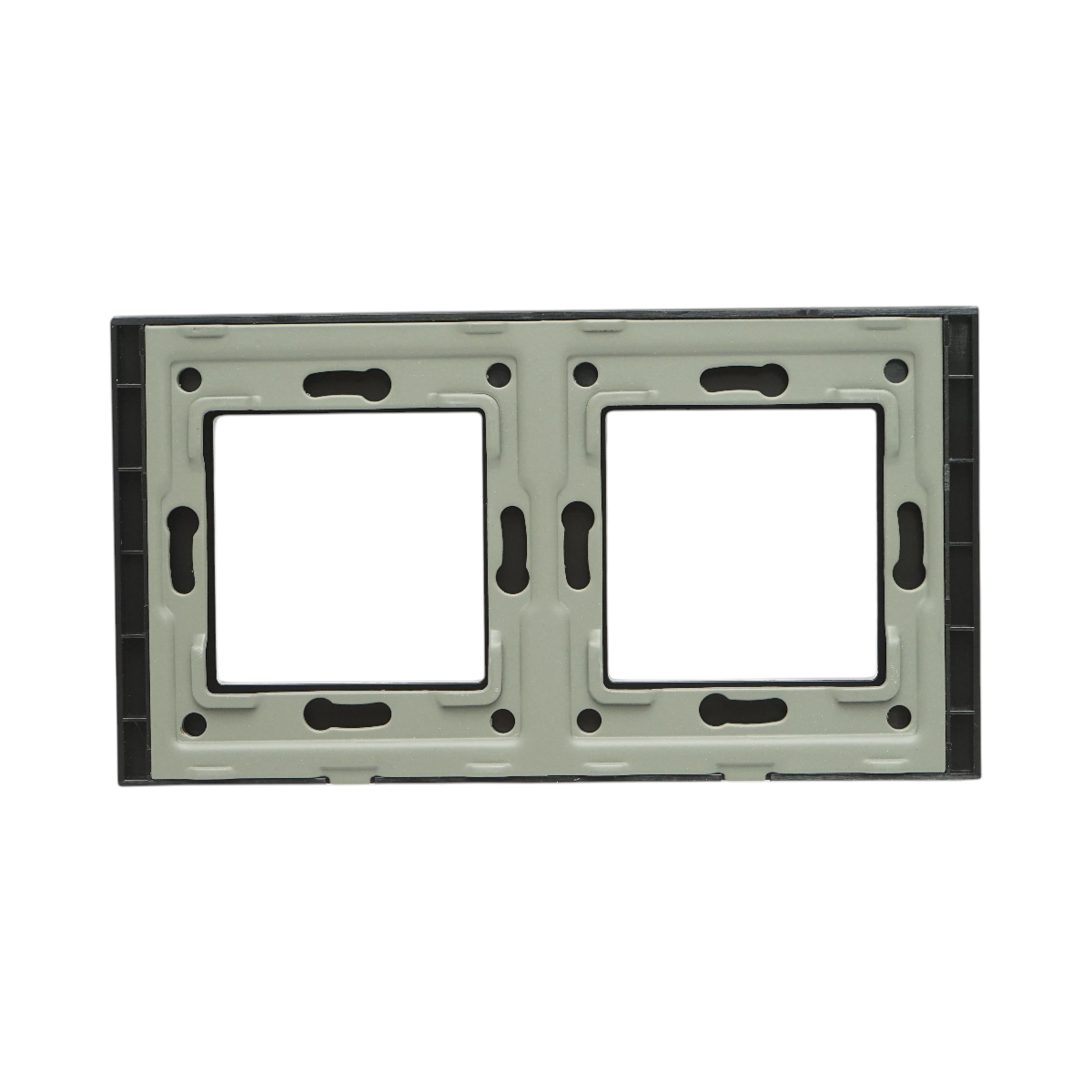 Rama dubla sticla neagra priza si intrerupator 86x157mm - imagine 2