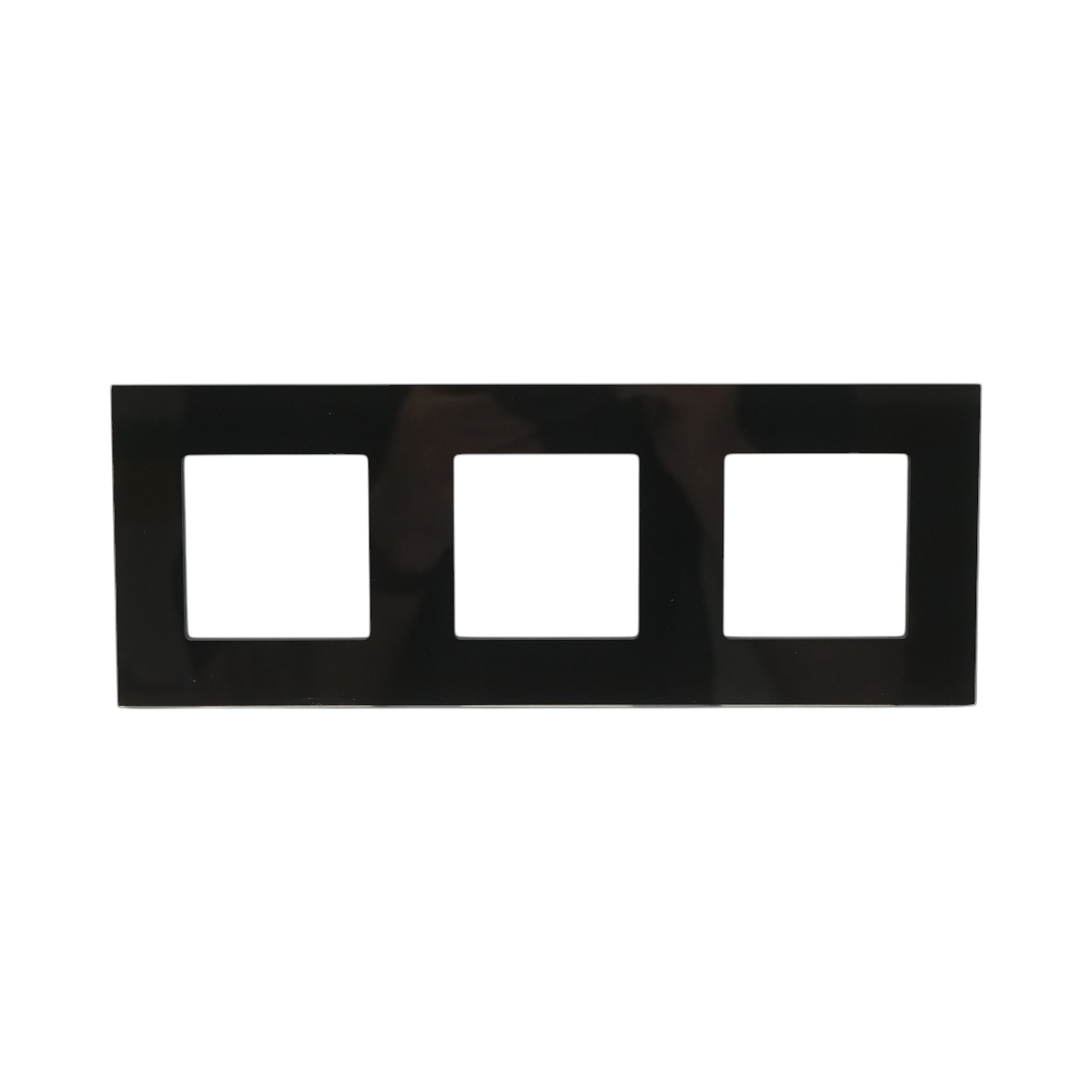 Rama tripla sticla neagra priza si intrerupator 228x86x10mm