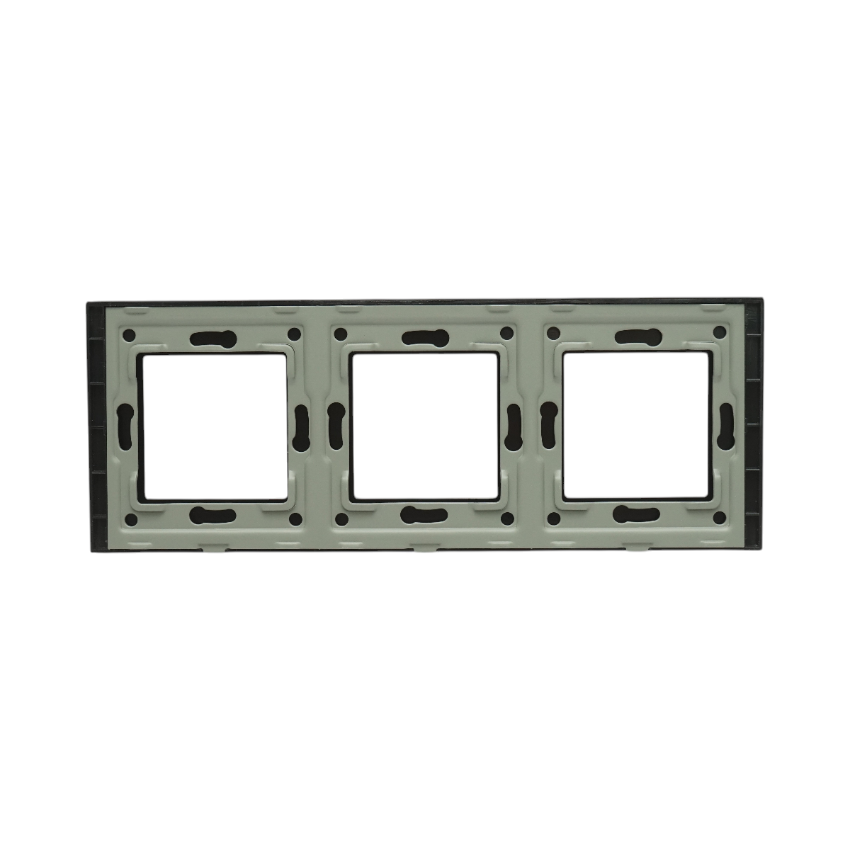 Rama tripla sticla neagra priza si intrerupator 228x86x10mm - imagine 2