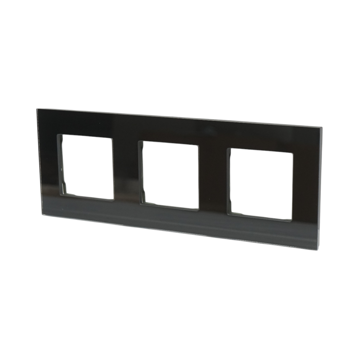 Rama tripla sticla neagra priza si intrerupator 228x86x10mm - imagine 4