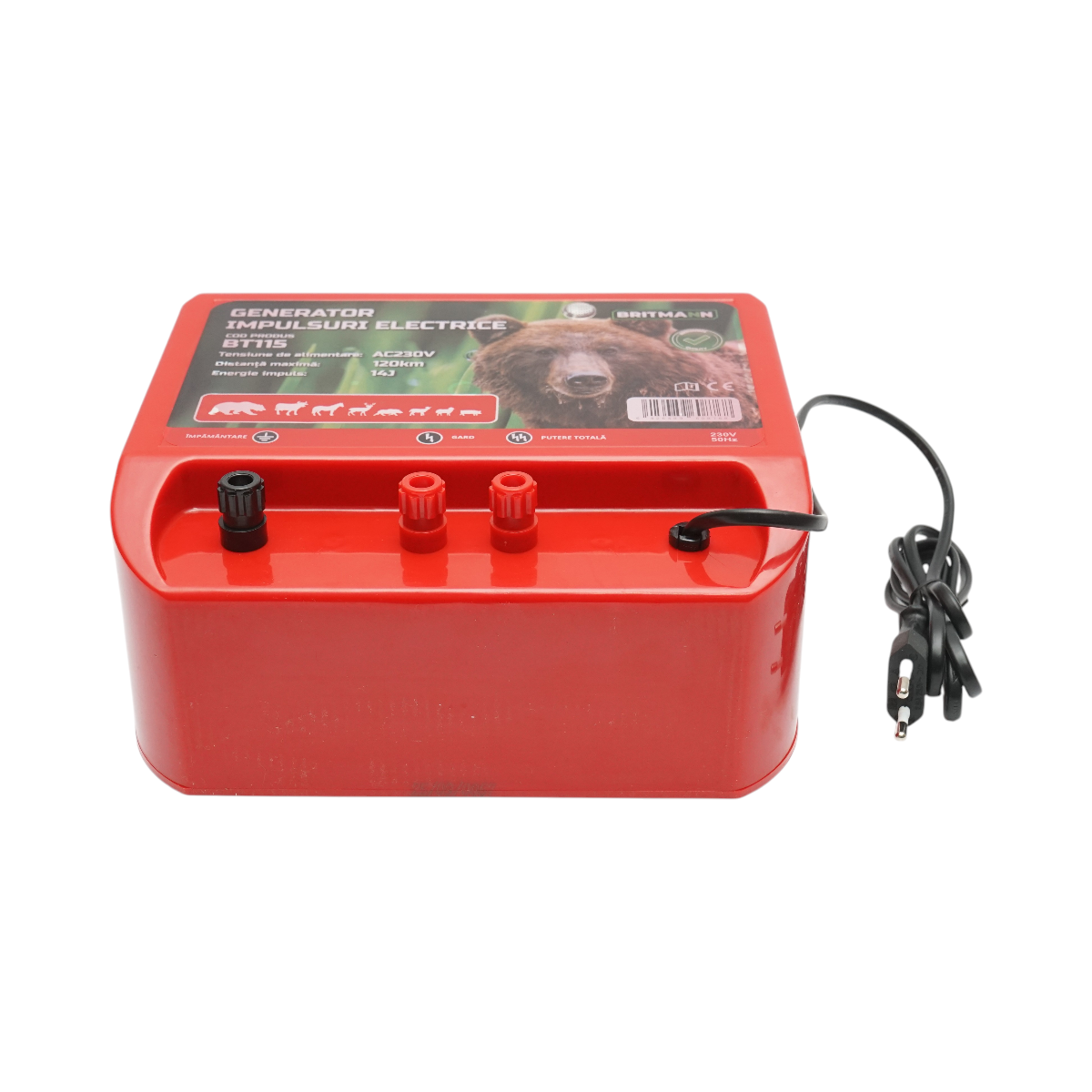 Aparat generator de impulsuri 14 Joule, 220V, 120 km pentru gard electric Britmann - imagine 2