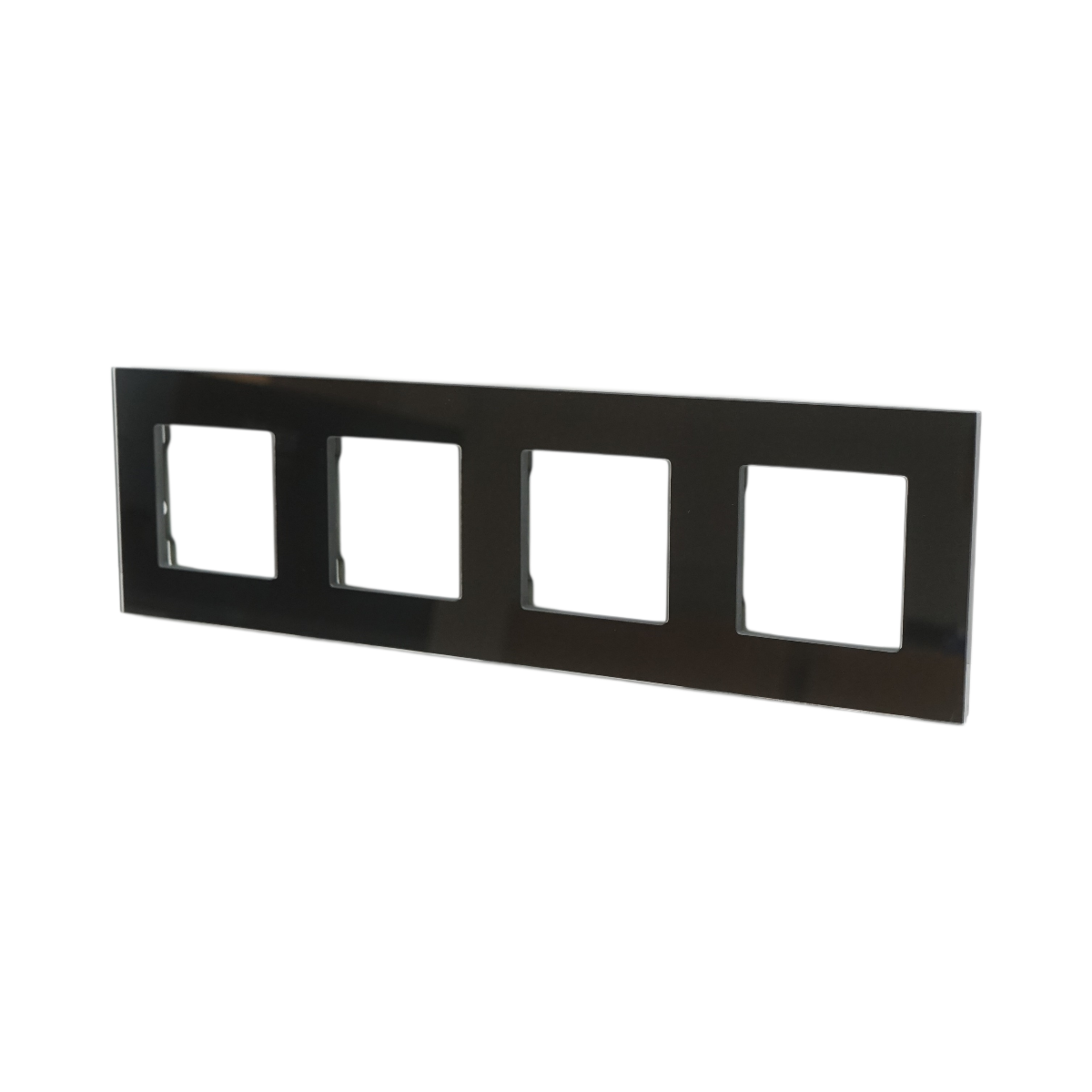 Rama cvadrupla sticla neagra priza si intrerupator 299x86mm - imagine 4