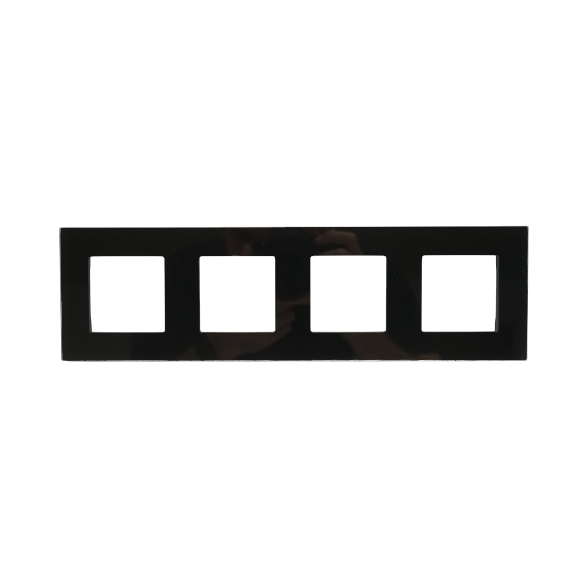 Rama cvadrupla sticla neagra priza si intrerupator 299x86mm