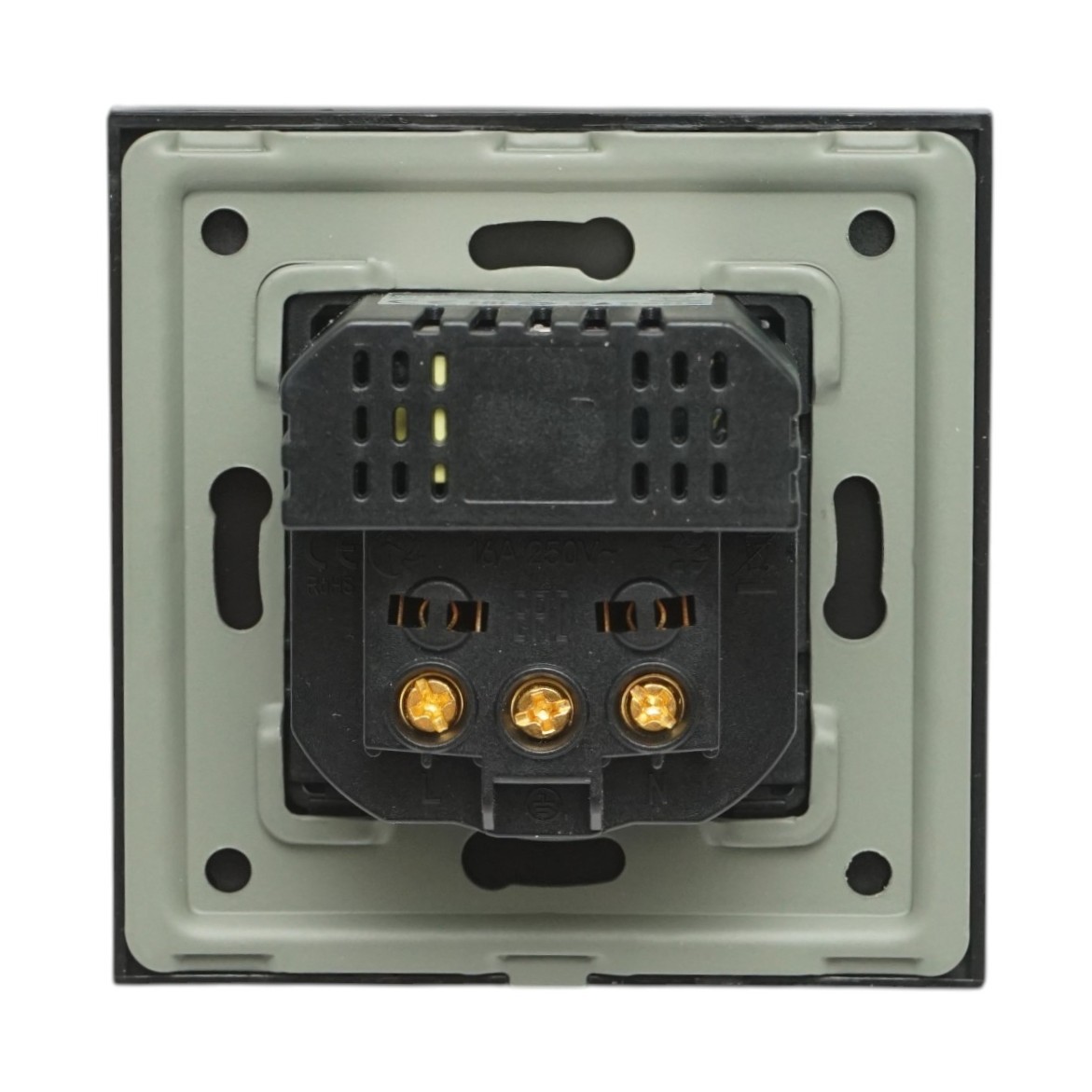 Priza schuko neagra 220V, 16A, 2xUSB-C 20W incarcare rapida, rama sticla 86x86x34mm - imagine 4