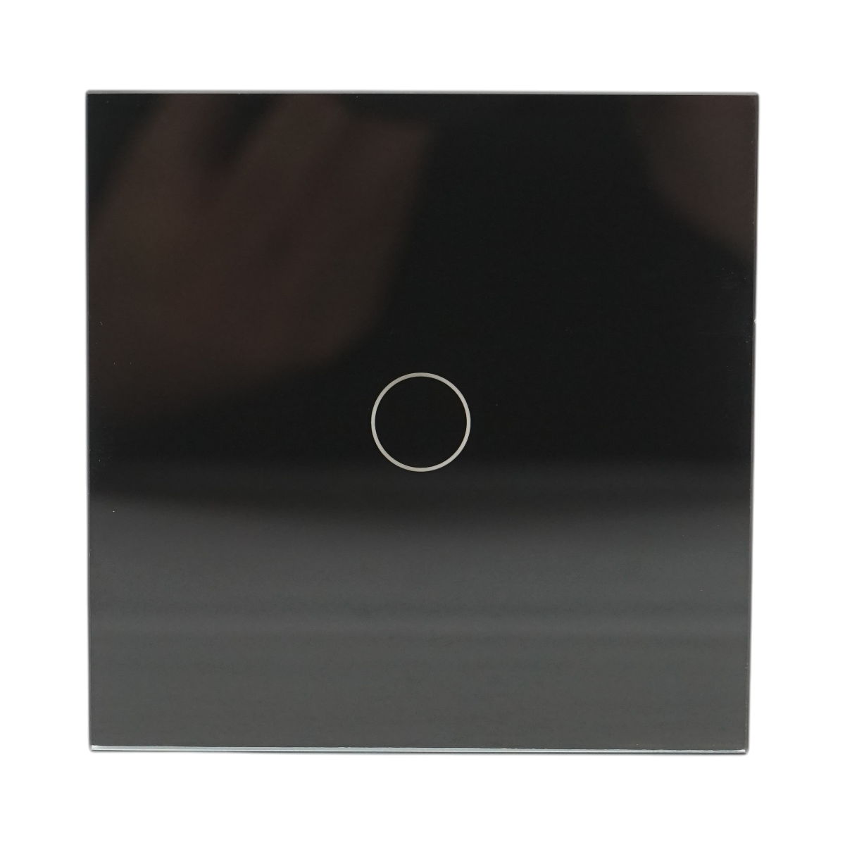 Intrerupator touch cap scara negru 220V, indicator luminos, rama sticla 86x86x34mm - imagine 2