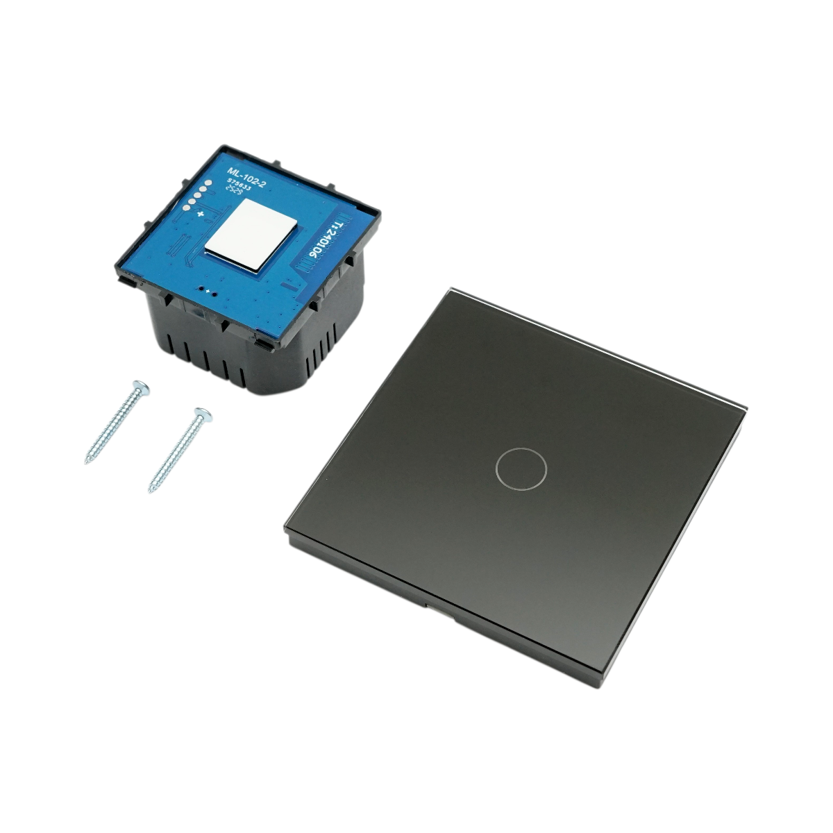 Intrerupator touch cap scara negru 220V, indicator luminos, rama sticla 86x86x34mm - imagine 5