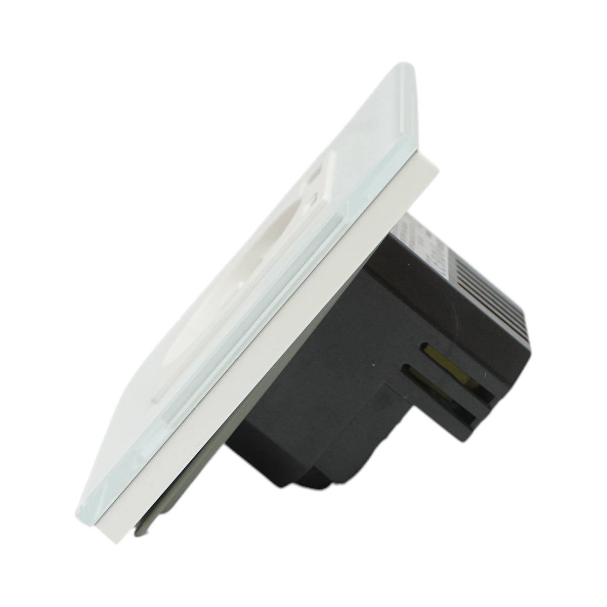 Priza schuko alba incastrata 220V, 16A, 2xUSB A+C 20W incarcare rapida, rama sticla 86x86x34mm - imagine 3