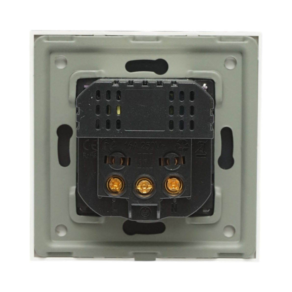 Priza schuko alba incastrata 220V, 16A, 2xUSB A+C 20W incarcare rapida, rama sticla 86x86x34mm - imagine 4