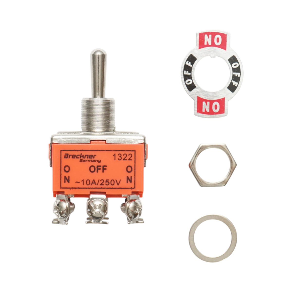 Comutator 3 pozitii ON-OFF-ON 220V, 10A Breckner Germany - imagine 3