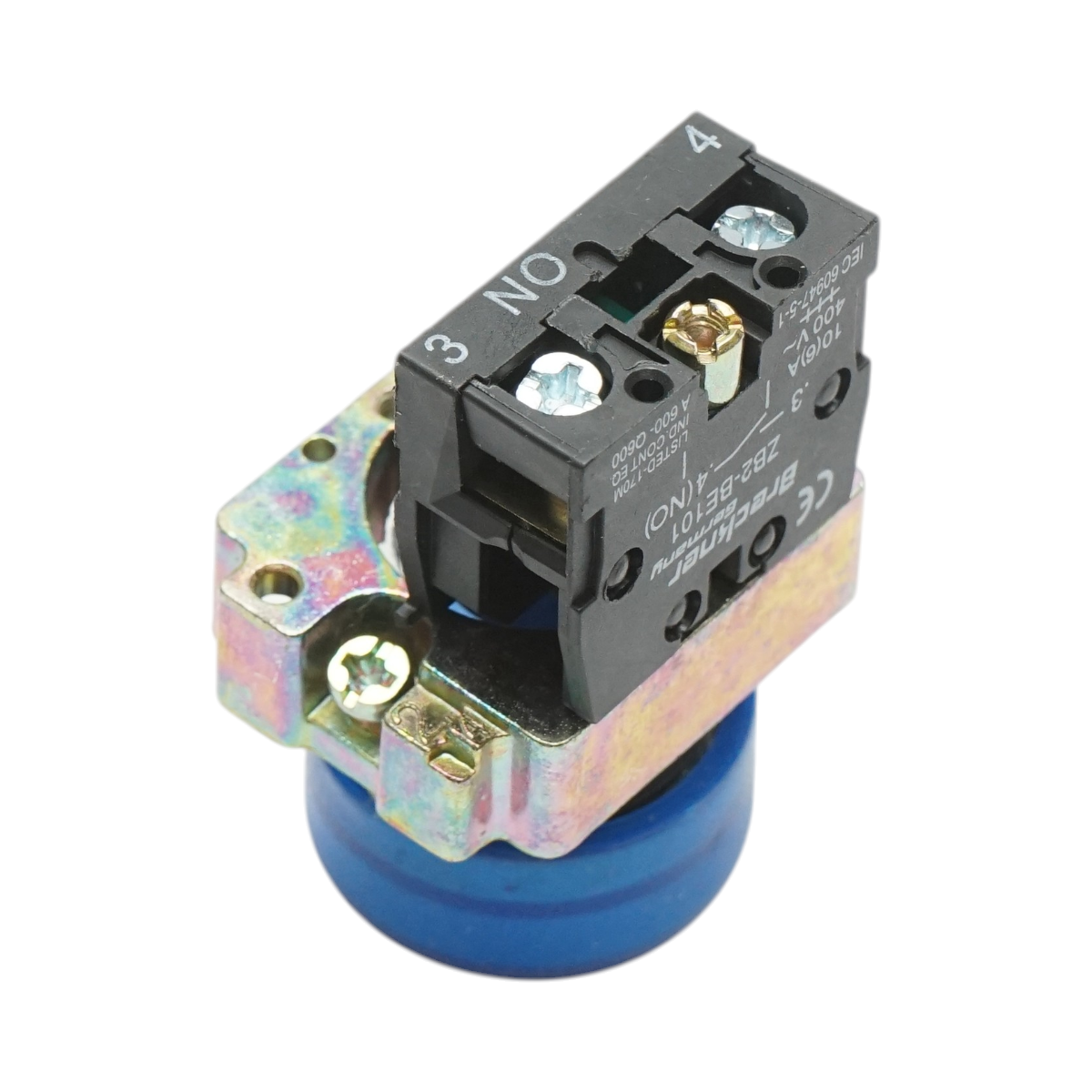 Buton comanda albastru cu capac protectie 1NO, 400V/10A, LAY5, IP65 Breckner Germany - imagine 4