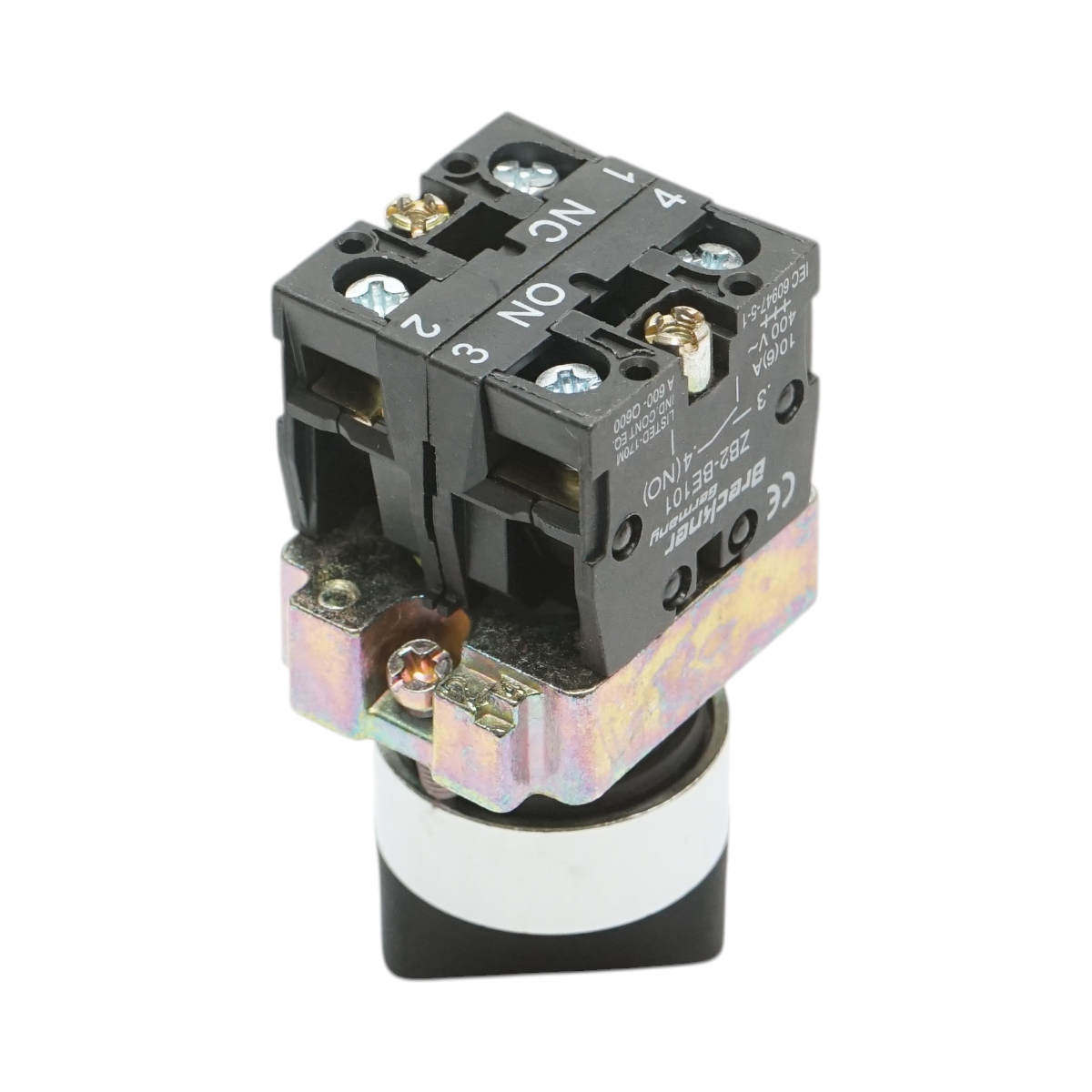 Selector 2 pozitii negru cu revenire 1NO+1NC, 400V/10A, LAY5 Breckner Germany - imagine 3