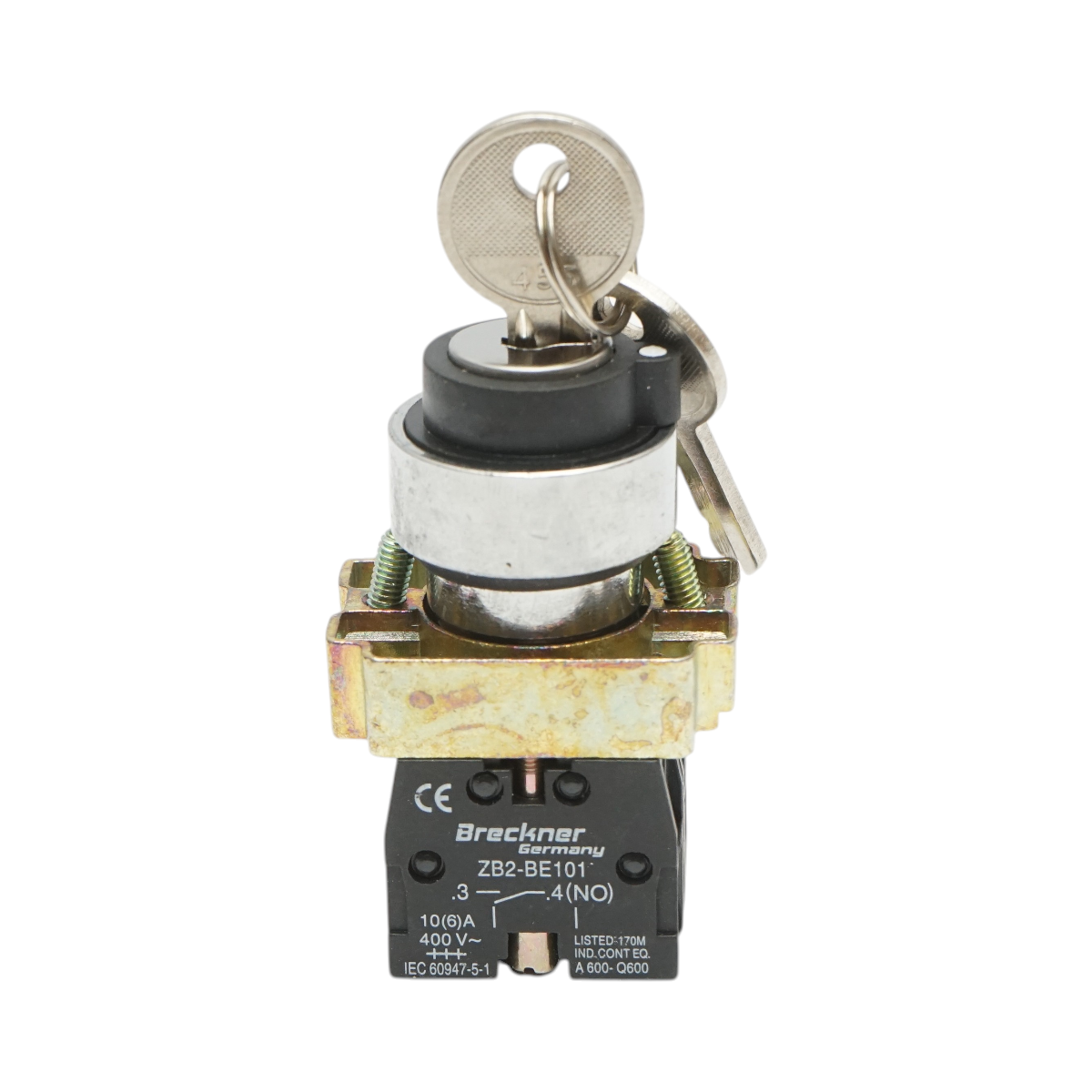 Selector 3 pozitii cu retinere si cheie 2NO, 400V/10A, LAY5-BG03 Breckner Germany - imagine 2