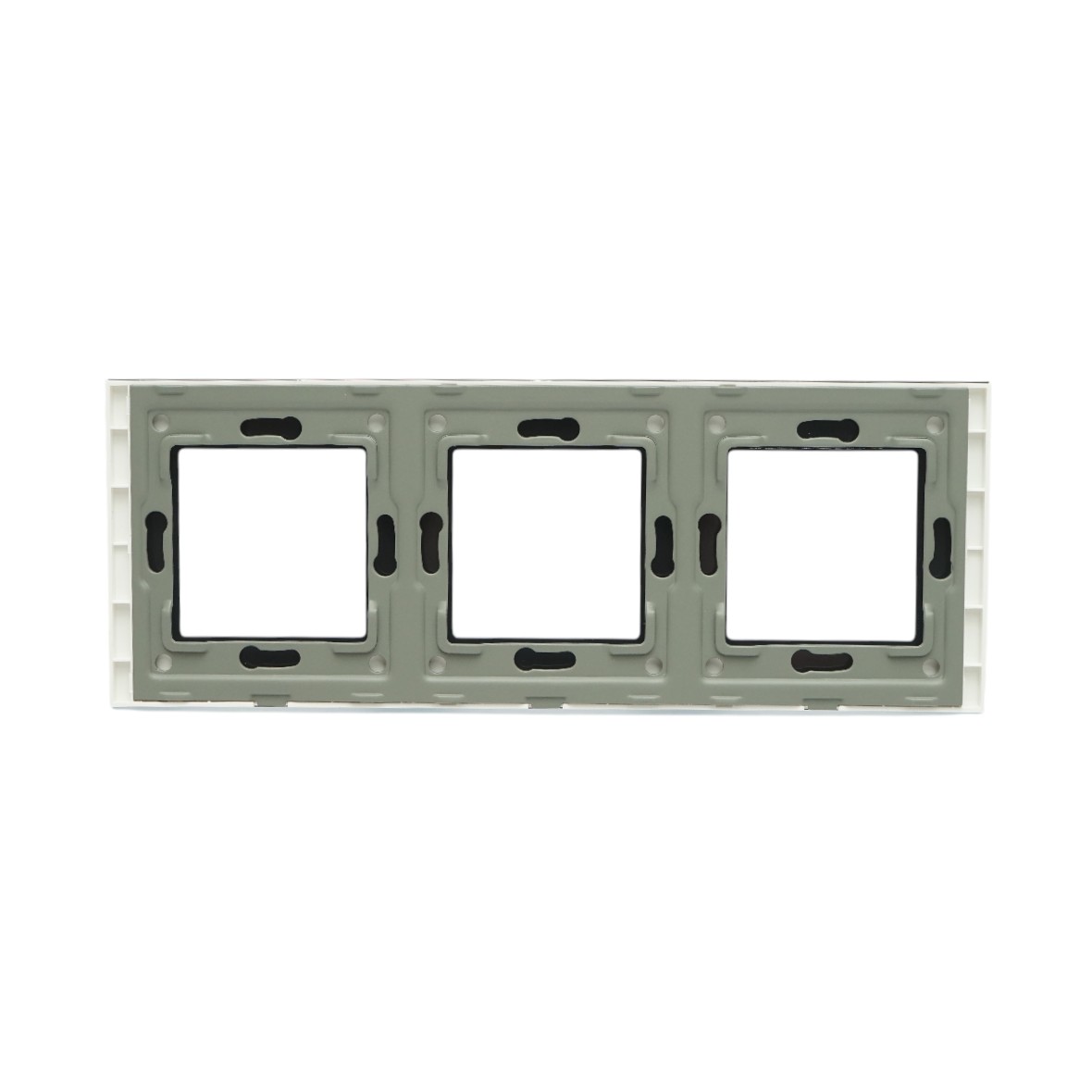 Rama tripla sticla alba priza si intrerupator 228x86x10mm - imagine 2