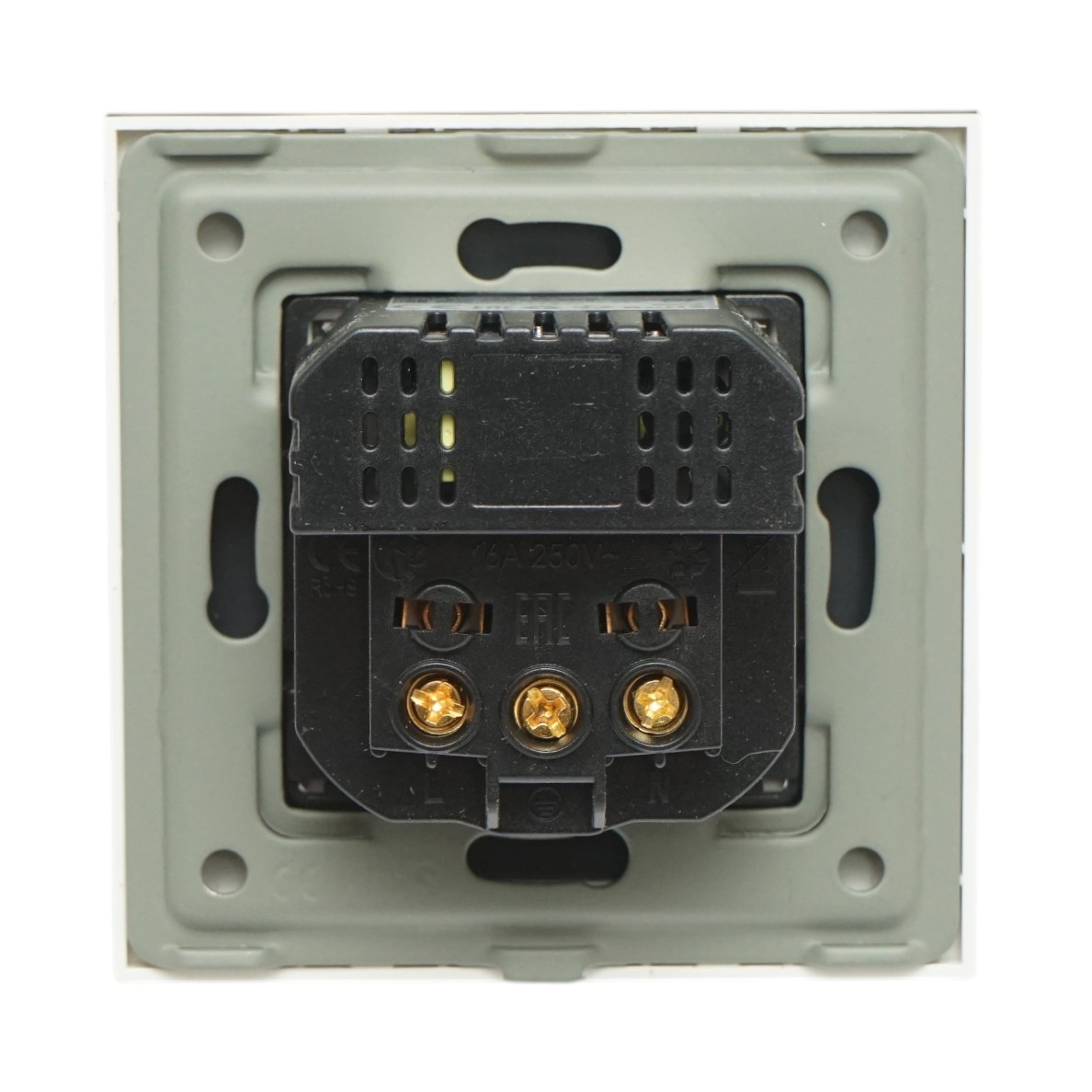 Priza schuko alba incastrata 220V, 16A, 2xUSB-C 20W incarcare rapida, rama sticla 86x86x34mm - imagine 4