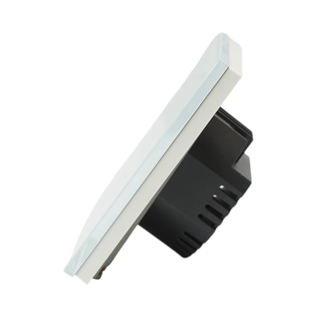 Intrerupator touch alb simplu 220V, indicator luminos, rama sticla 86x86x34mm - imagine 3