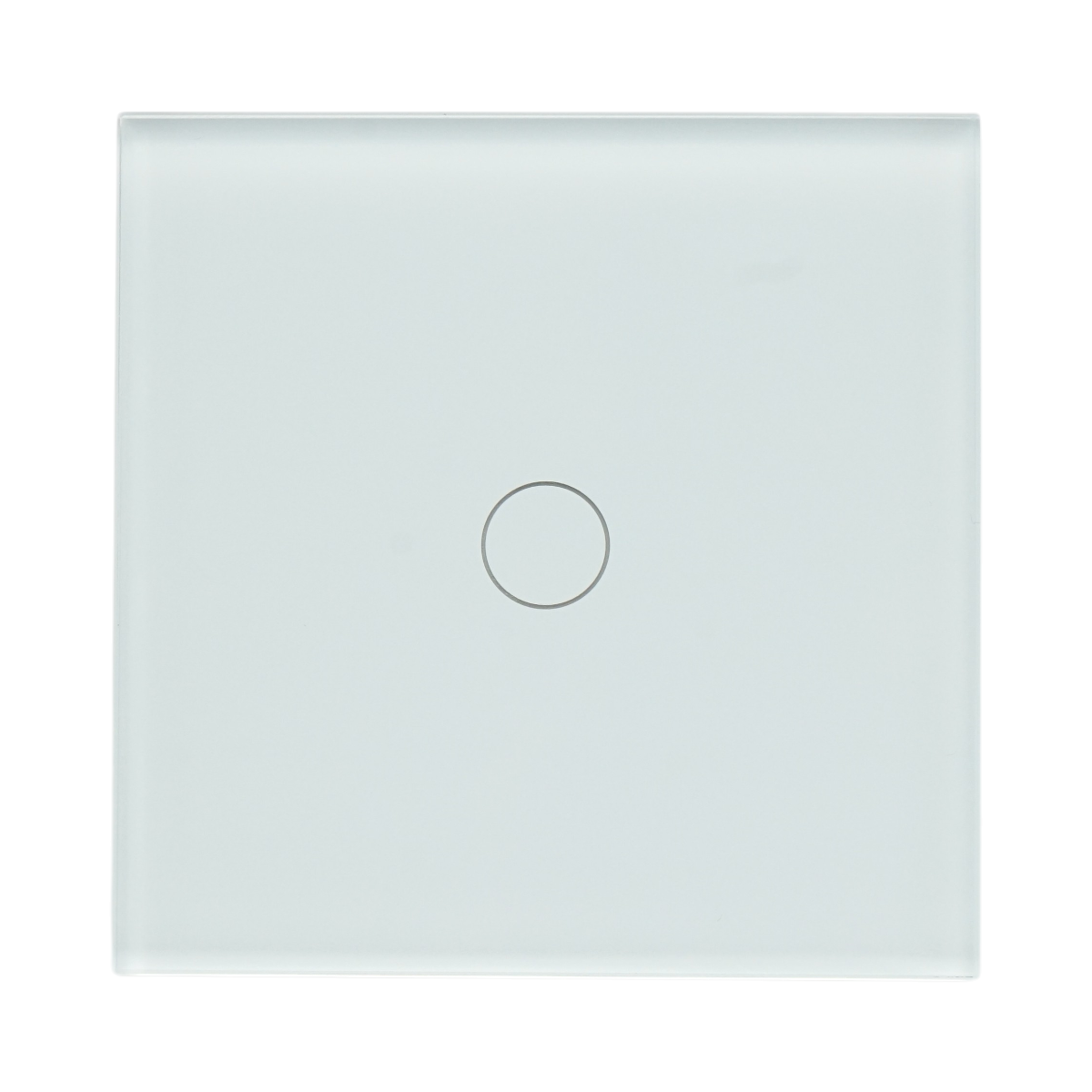 Intrerupator touch alb simplu 220V, indicator luminos, rama sticla 86x86x34mm - imagine 2