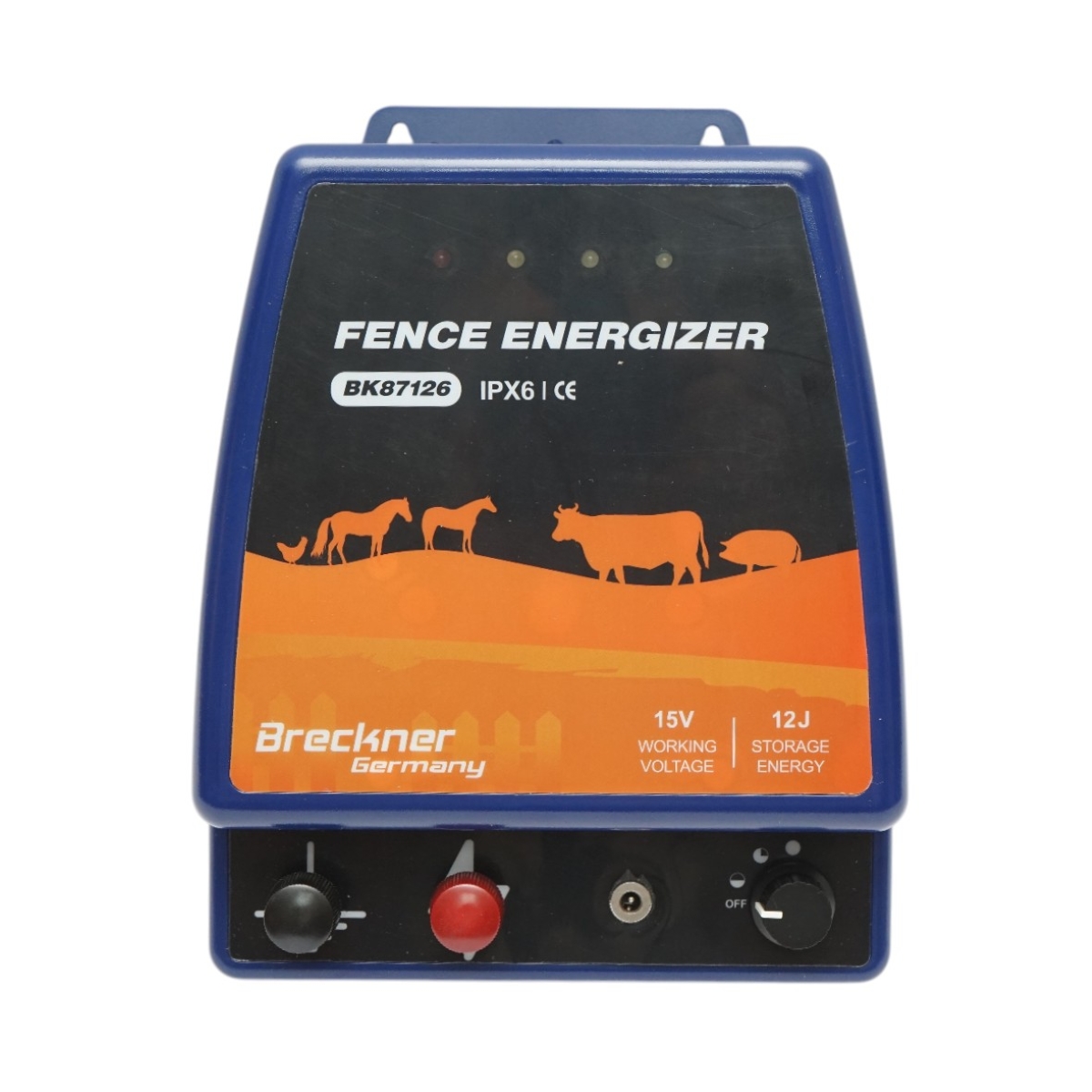 Aparat generator de impulsuri 12 Joule, 12V/220V, 80 km pentru gard electric IPX6 Breckner Germany - imagine 2