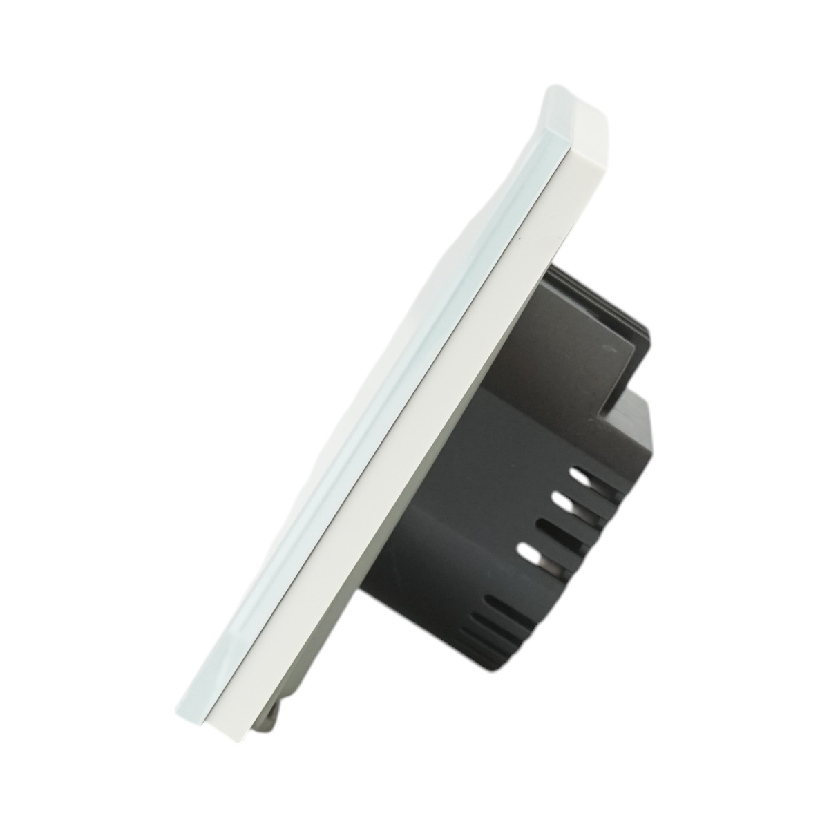 Intrerupator touch dublu alb 220V, indicator luminos, rama sticla 86x86x34mm - imagine 3