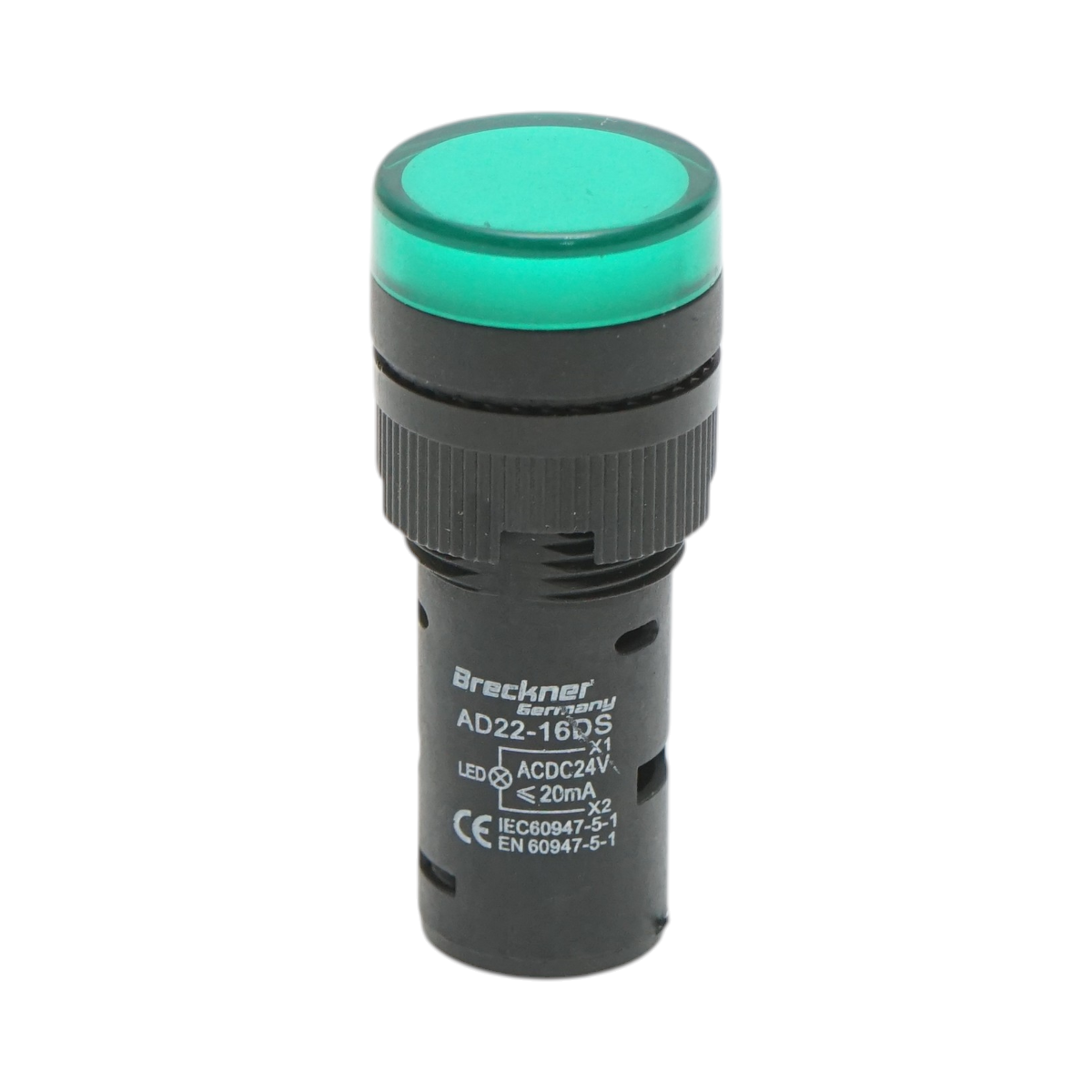 Indicator semnalizare LED verde 24V AC/DC 16mm Breckner Germany